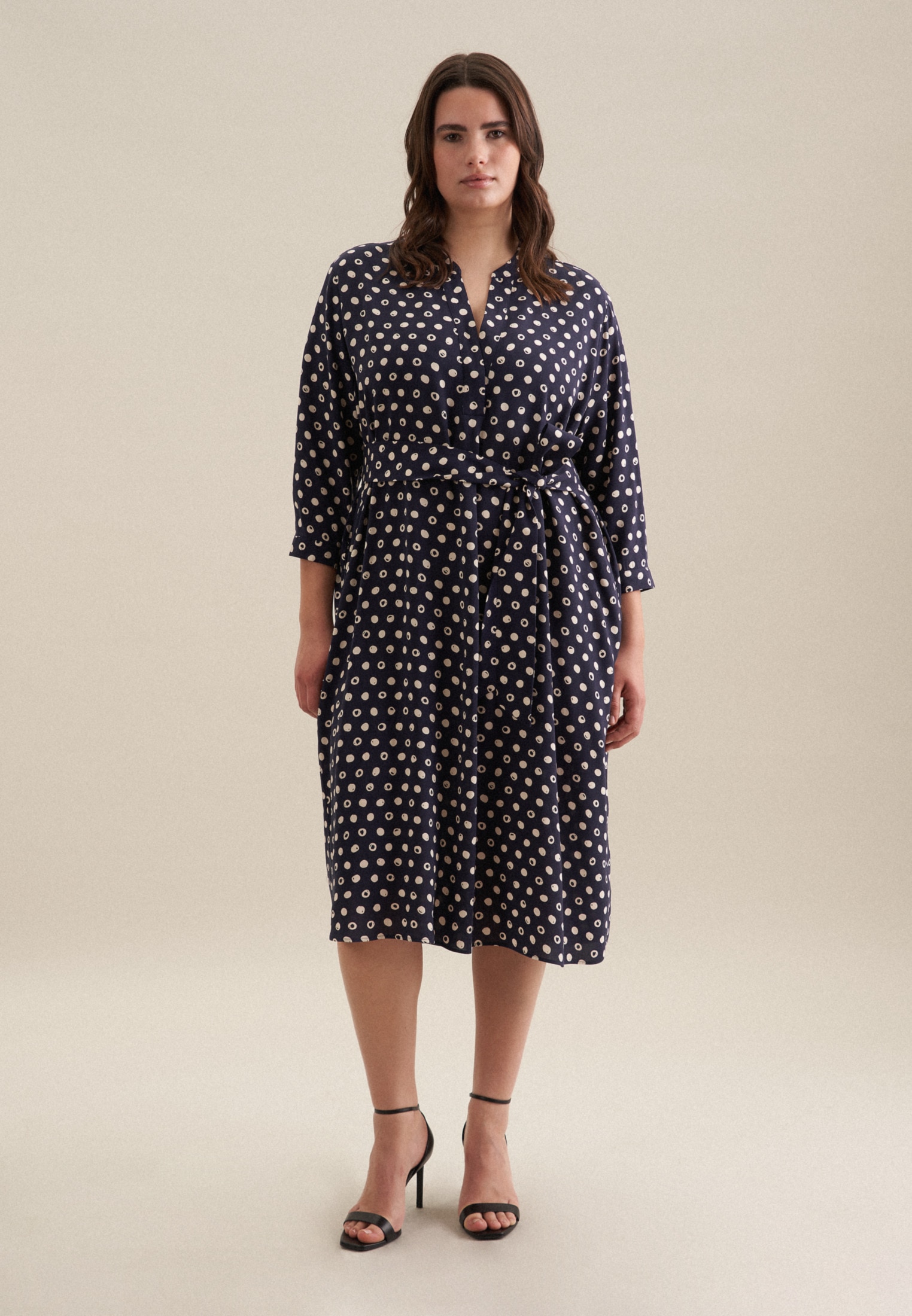 seidensticker Sommerkleid "Schwarze Rose" 3/4 Kragen Punkte günstig online kaufen