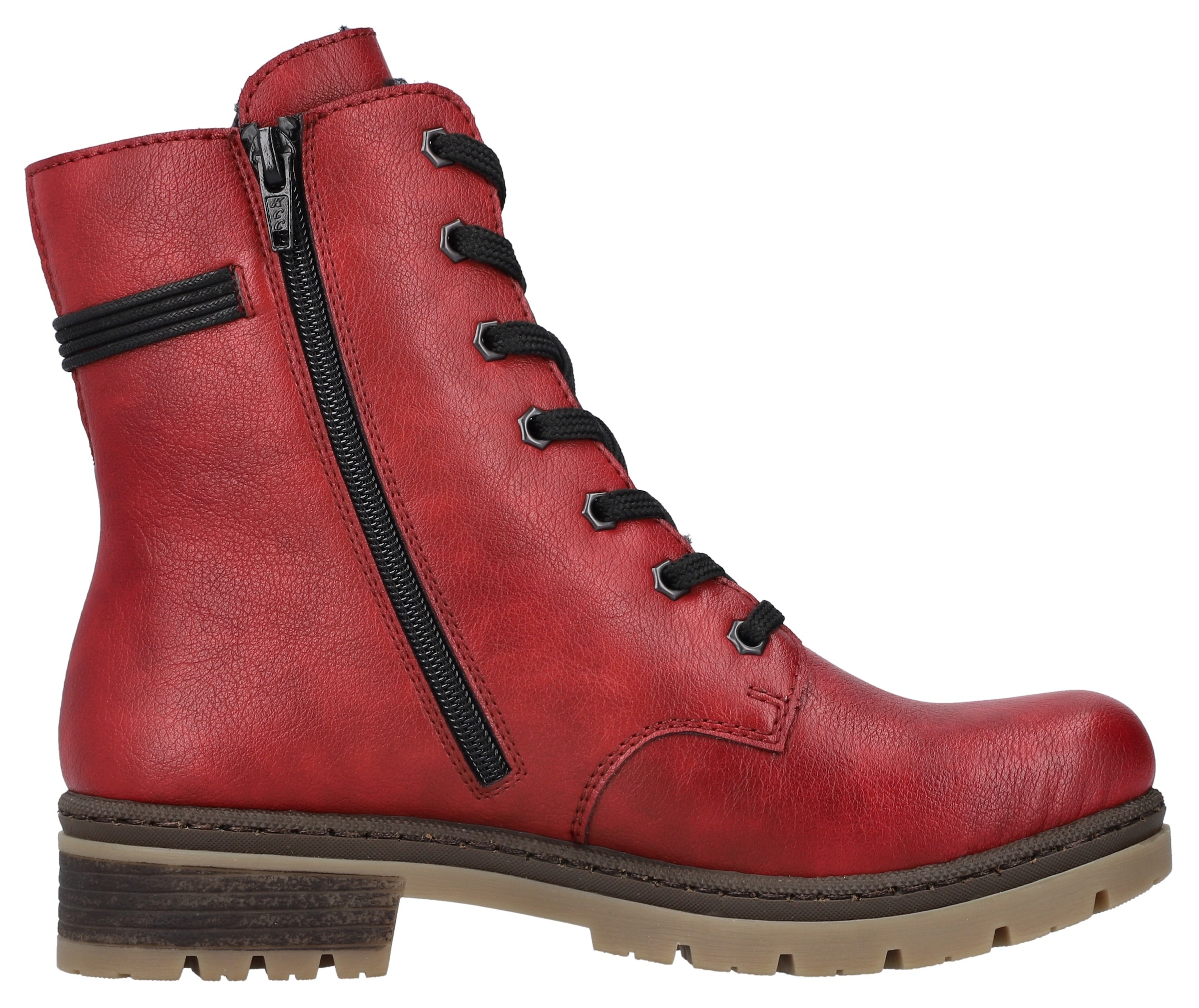 Rieker Winterstiefelette, Schnürboots, Stiefelette, Blockabsatz, mit Warmfutter
