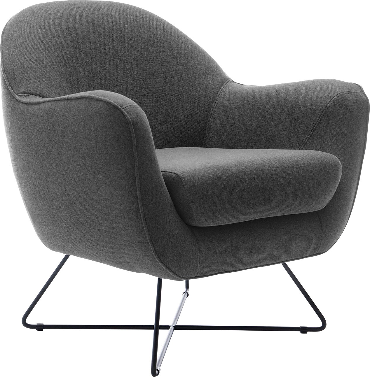 TRENDMANUFAKTUR Sessel »Evora, Loungesessel, Designsessel«, in zeitlosem Stil mit modernem Metallgestell
