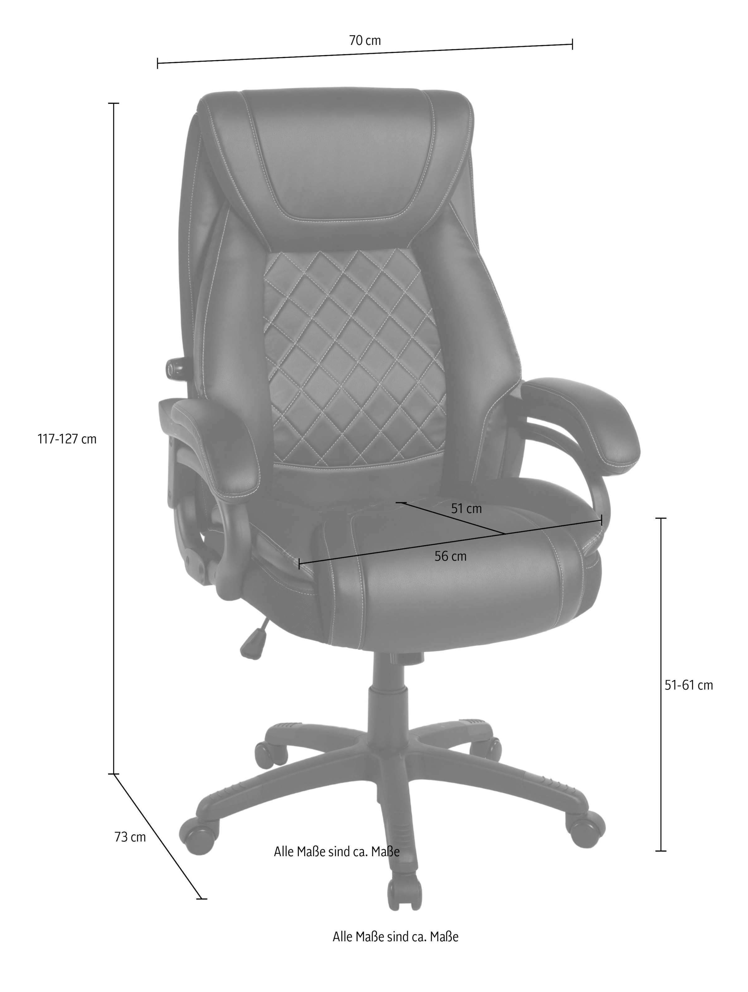 Duo Collection Chefsessel »Chefsessel Benito XXL«, 1 St., Kunstleder, Federkern, Lordosenunterstützung, bis 150 kg belastbar