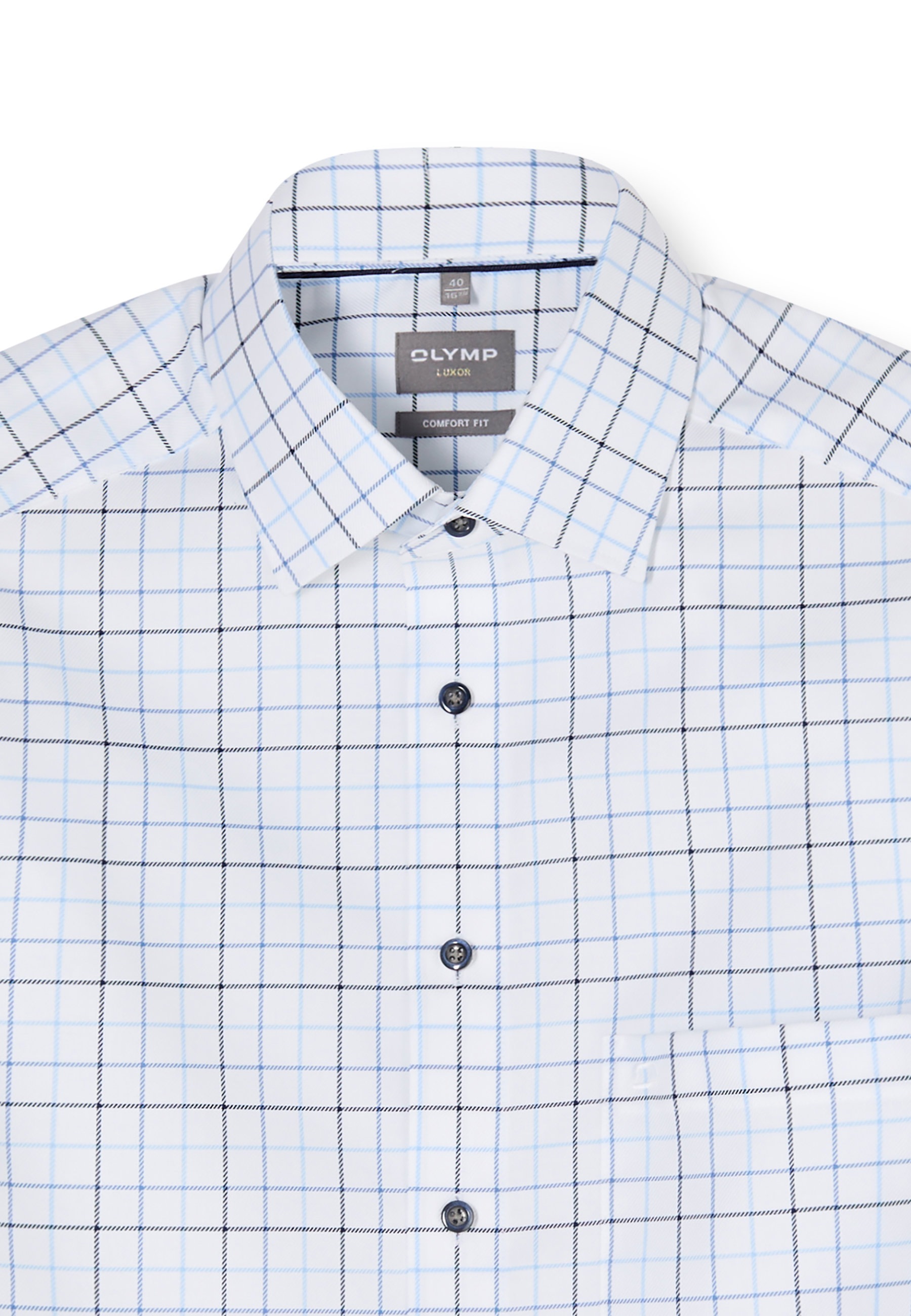 OLYMP Luxor Businesshemd Blau 43 6
