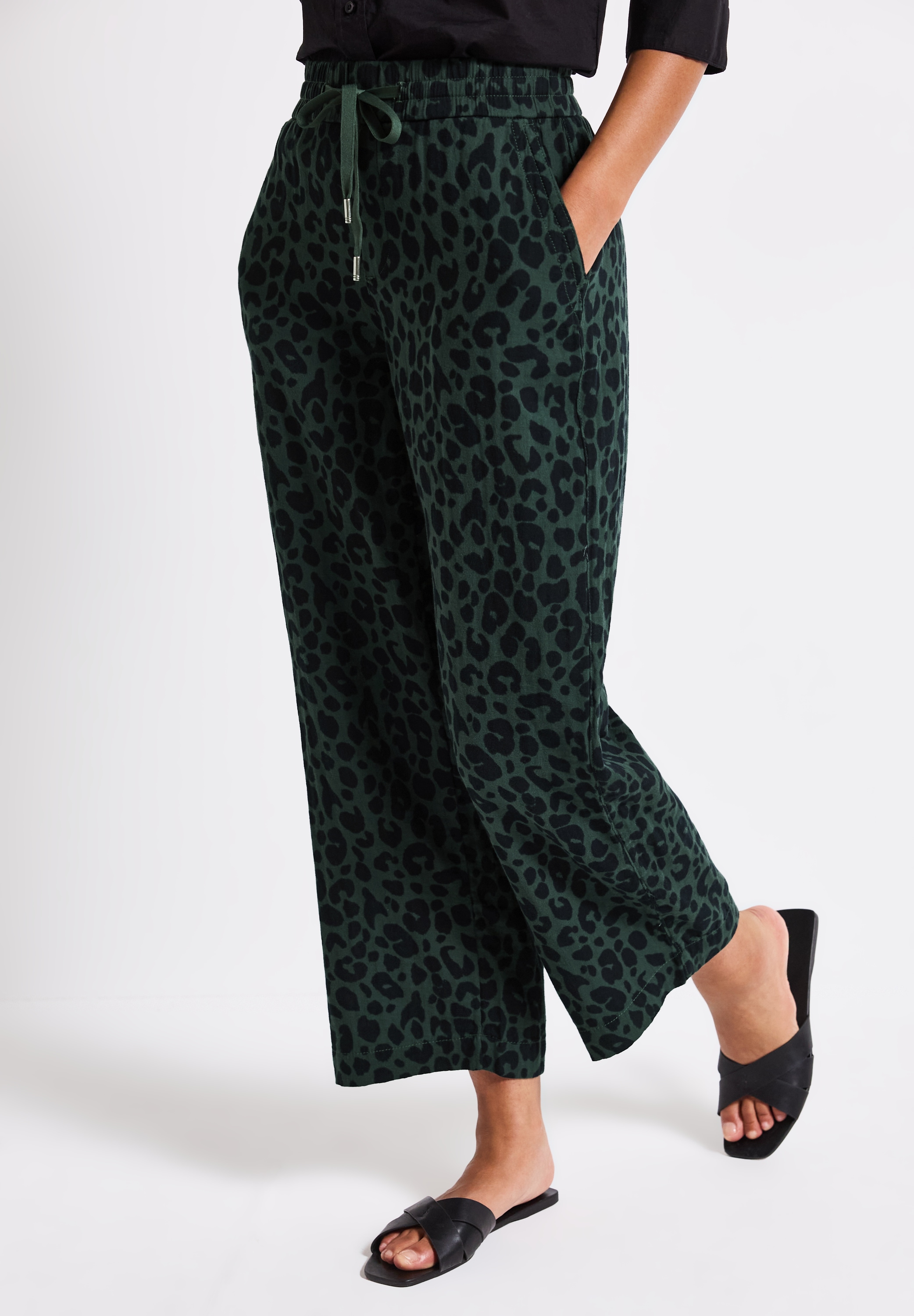 STREET ONE Stoffhose, gemustert, im Musselin-Look günstig online kaufen