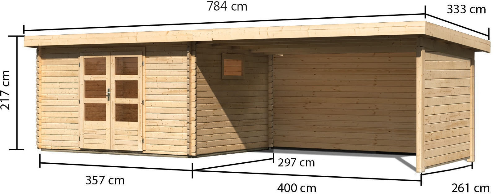 Karibu Gartenhaus »Trittau 4«, aus hochwertiger nordischer Fichte