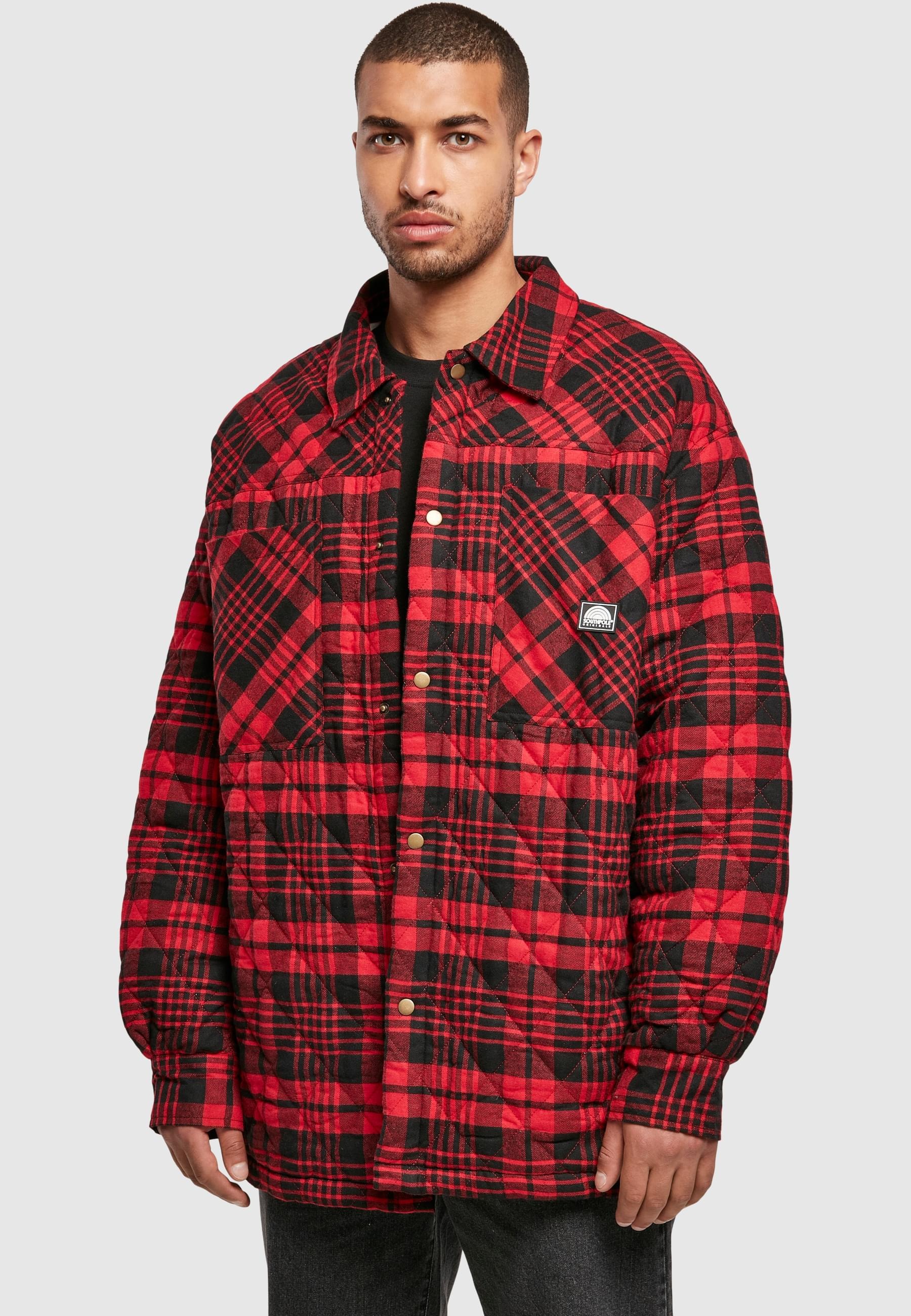 Southpole Langarmhemd »Southpole Herren Southpole Flannel Quitted Shirt Jacket«, (1 tlg.)