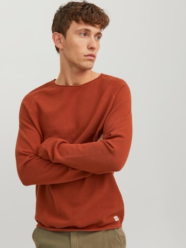 Jack & Jones Rundhalspullover "JJEHILL KNIT CREW NECK NOOS", aus Strukturst günstig online kaufen