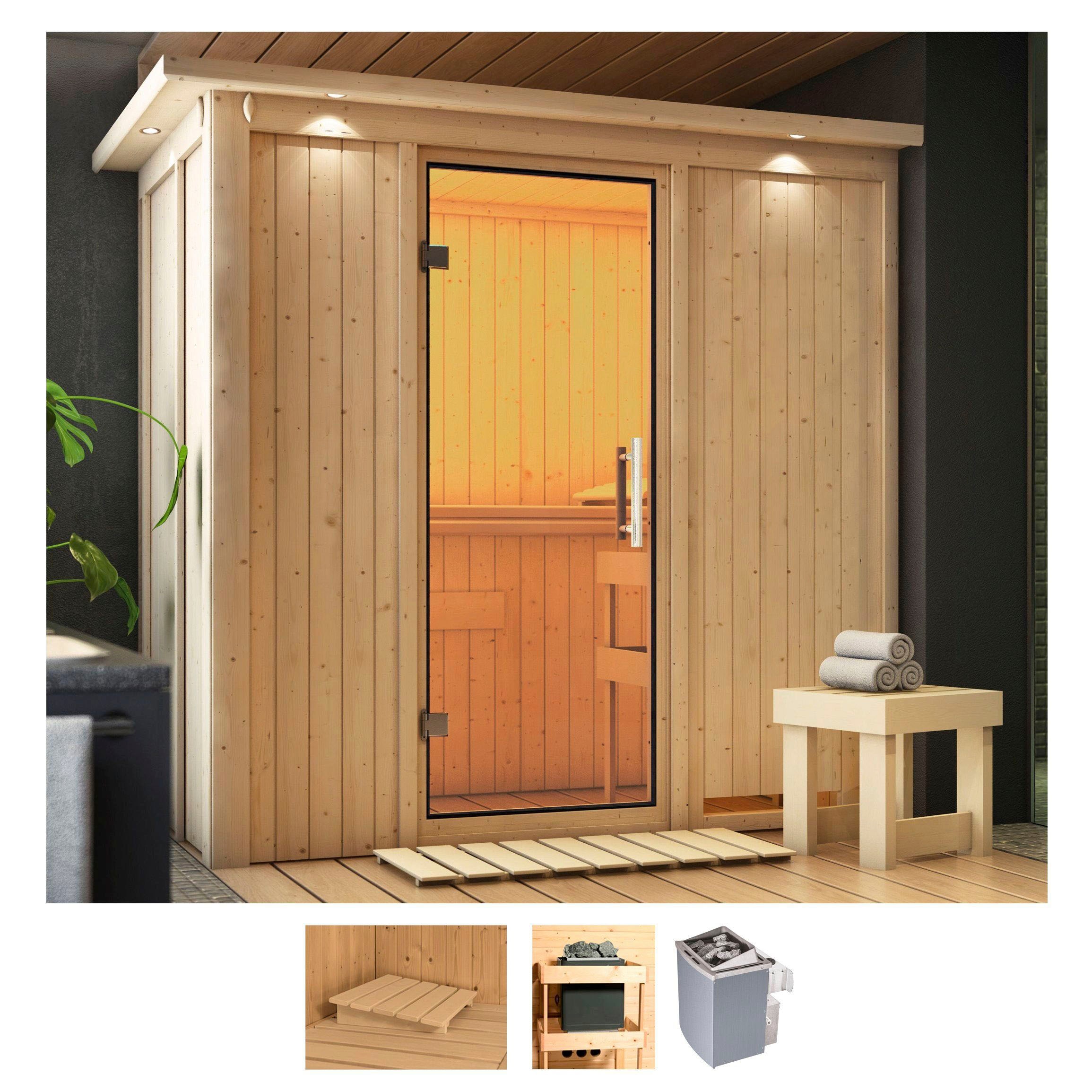 Karibu Sauna "Vada" Set, Ofen 9 kW integr. Strg