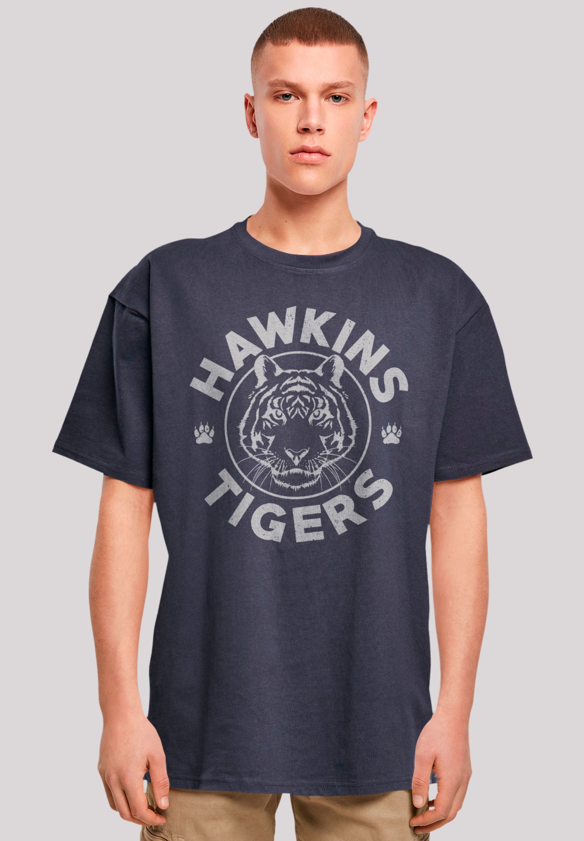 F4NT4STIC T-Shirt »Stranger Things Hawkins Grey Tiger«, Premium Qualität