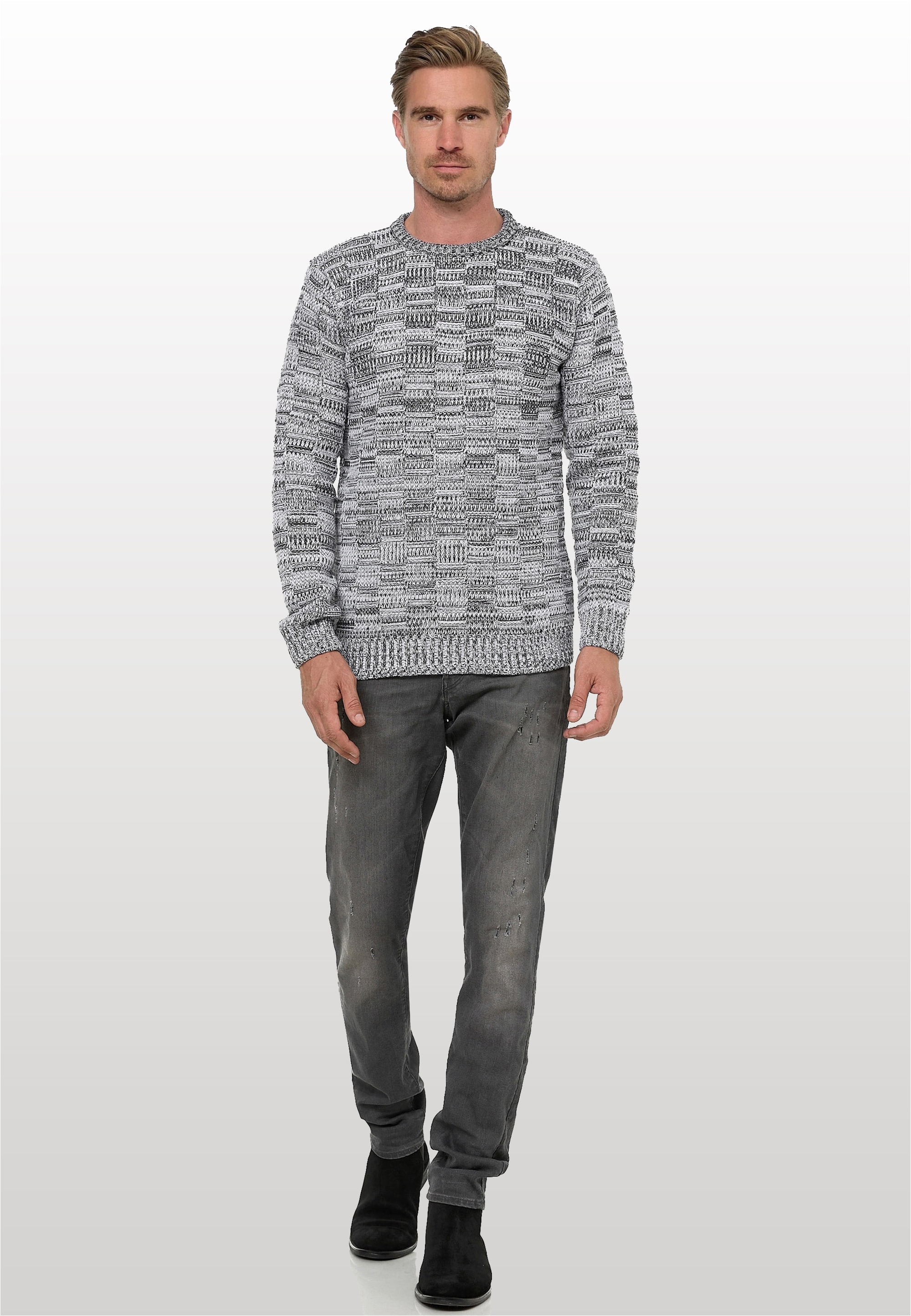 Rusty Neal Strickpullover mit dezenter Musterung und Strick-Design