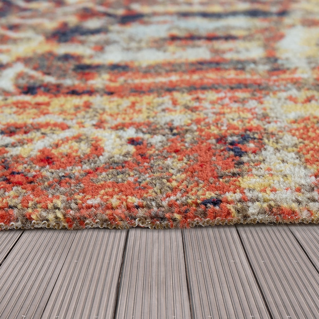 Paco Home Teppich »Artigo 420«, rund, Kurzflor, Vintage Design, In- und Outdoor geeignet, Wohnzimmer