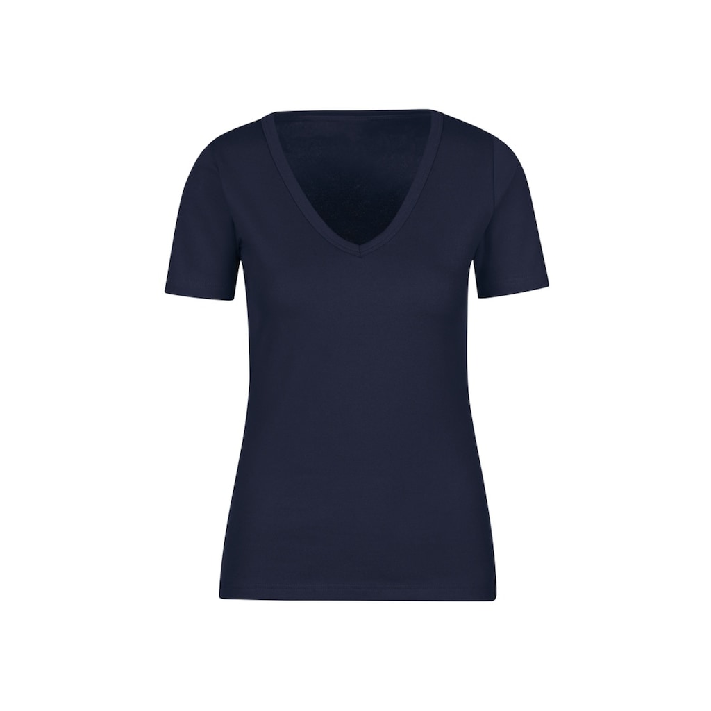 Trigema T-Shirt »TRIGEMA V-Shirt aus Baumwolle/Elastan«, (1 tlg.)