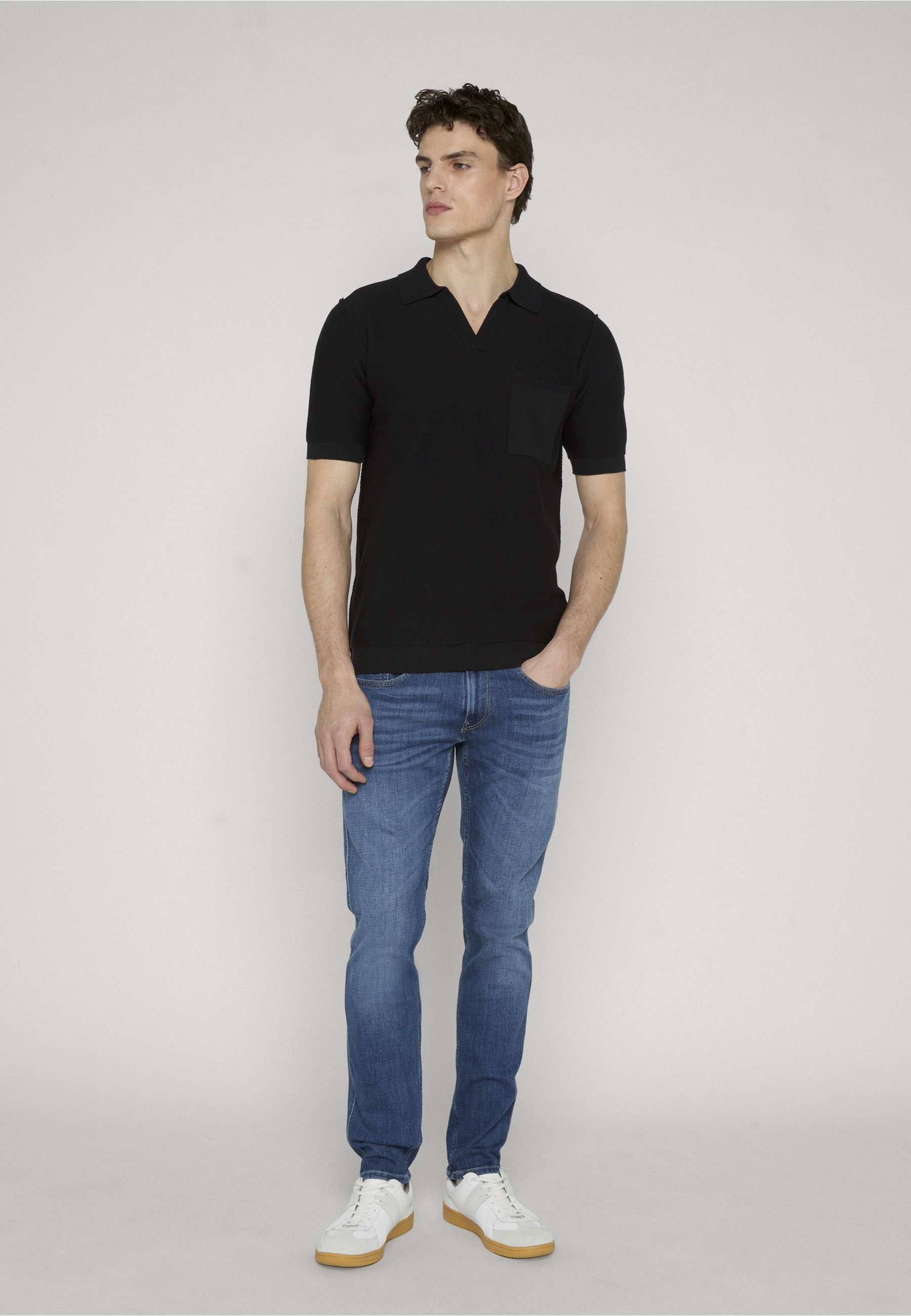 Replay Rundhalspullover »Replay UK5150 knitwear polo« 1