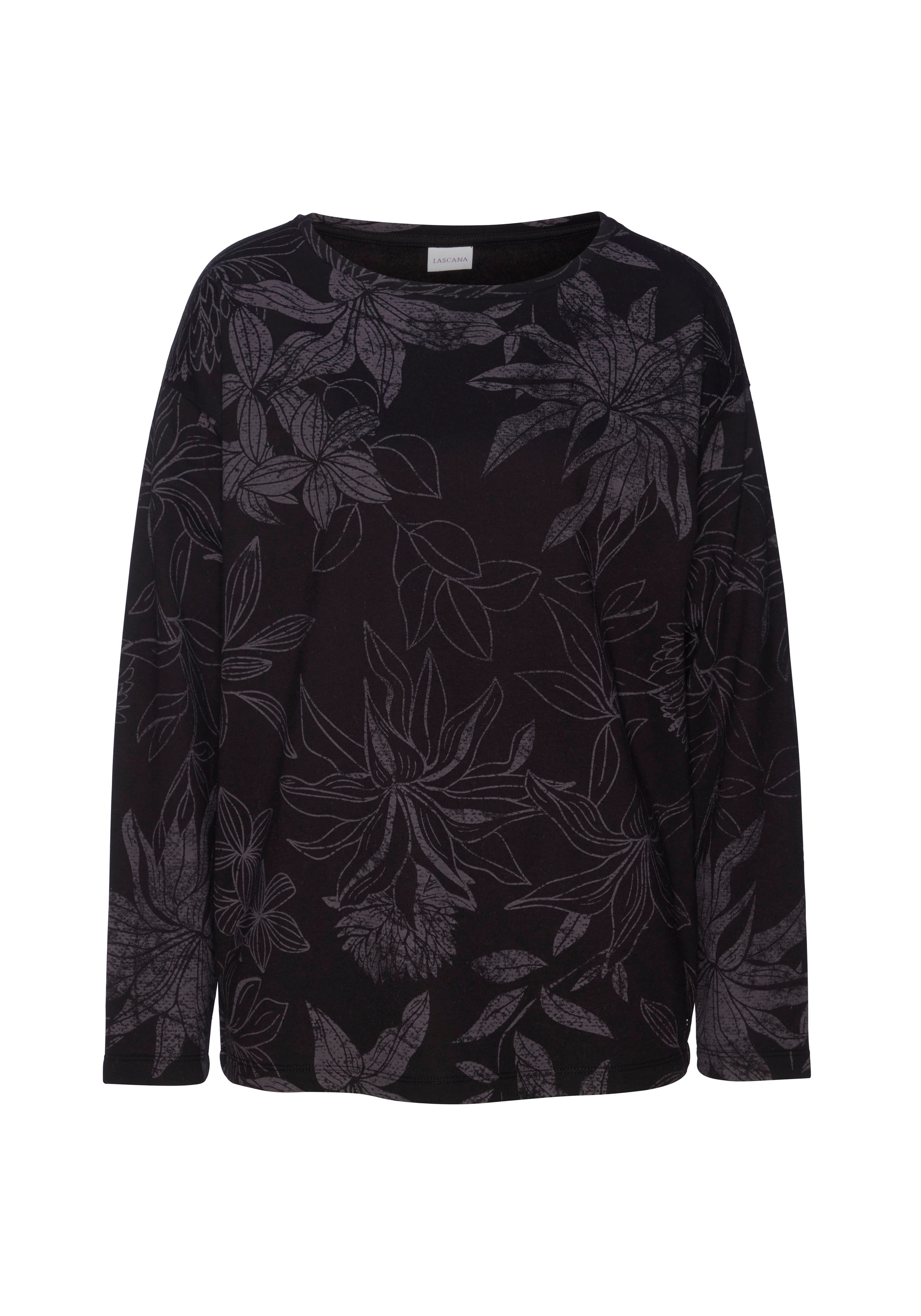 LASCANA Sweatshirt, mit floralem Alloverdruck, Loungewear günstig online kaufen