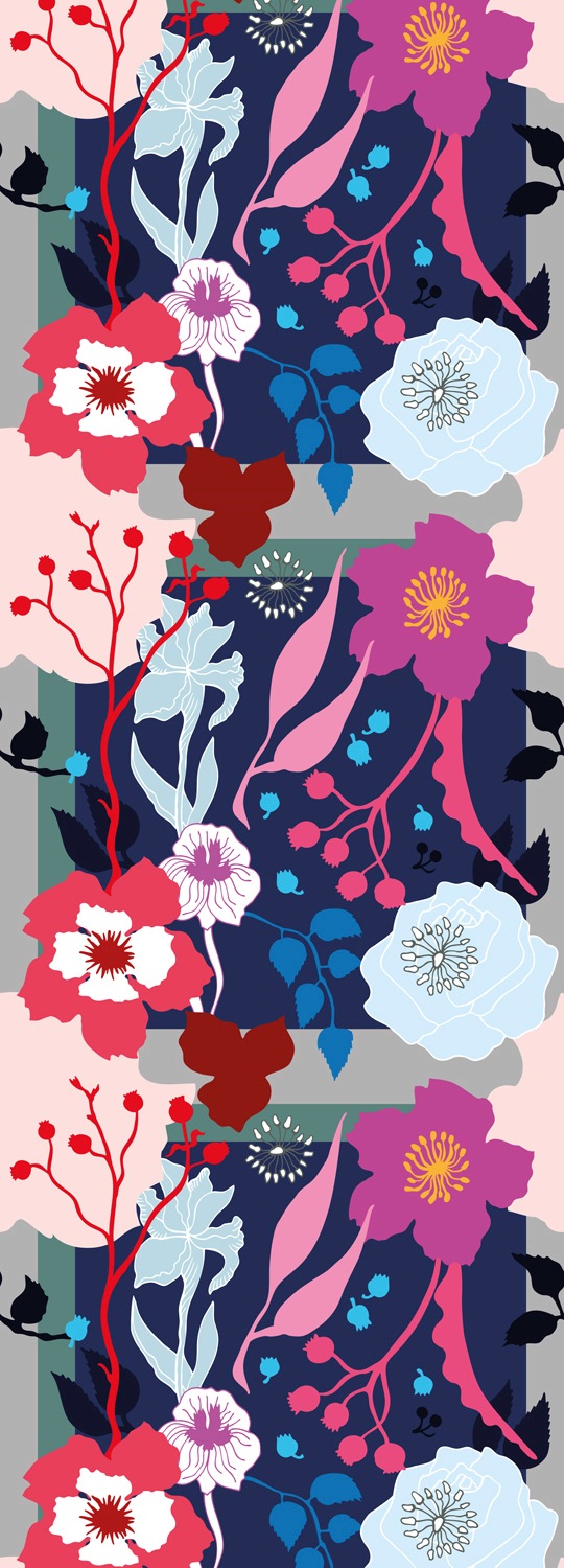 QUEENCE Vinyltapete "Alexandra", B/L: 0,9m x 2,5m, Rollen: 1, bunt, Tapeten, 90x250cm, selbstklebend, kinderleichte Anbringung,, Sticker