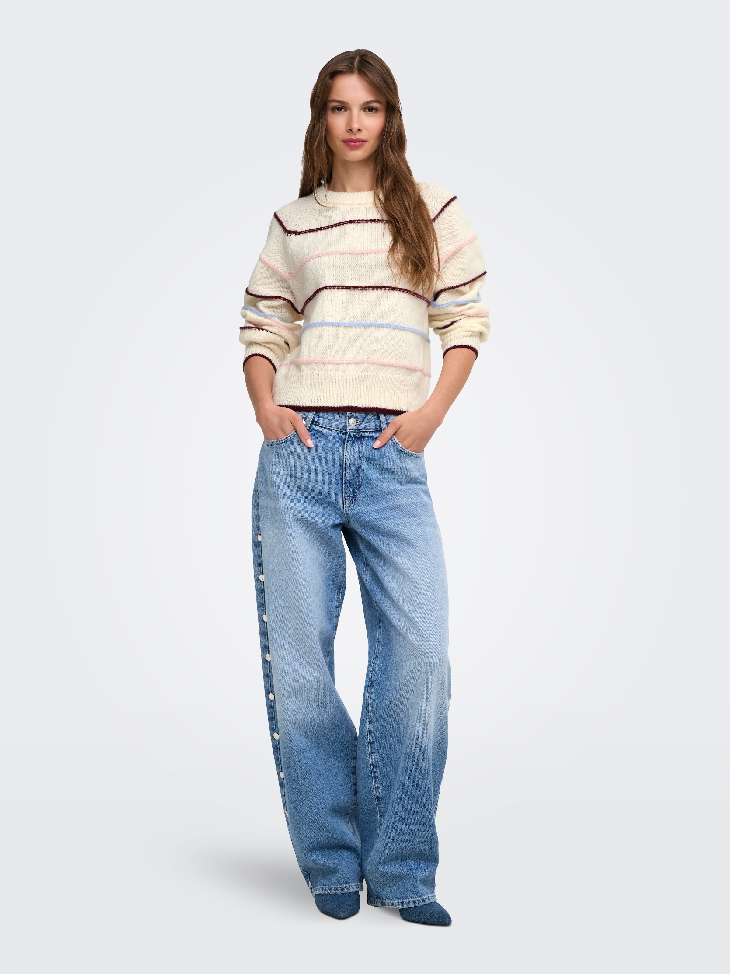 ONLY Strickpullover »ONLADORA LS O-NECK NCA KNT« Kunstfaser, regular fit