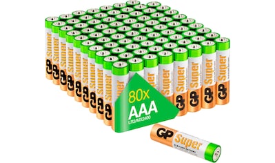 GP Batteries Batterie »AAA Alkaline Super 1,5V 80 Stück«, LR03, 1,5 V, (Packung, 80 St.) kaufen
