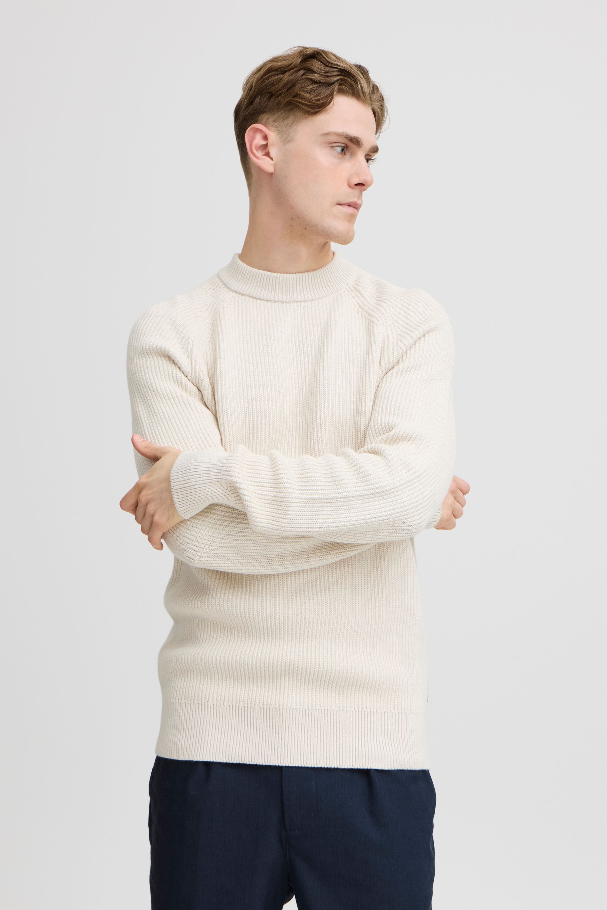 Casual Friday Strickfleece-Pullover »Strickpullover CFKRISTIAN raglan rib crew neck knit«