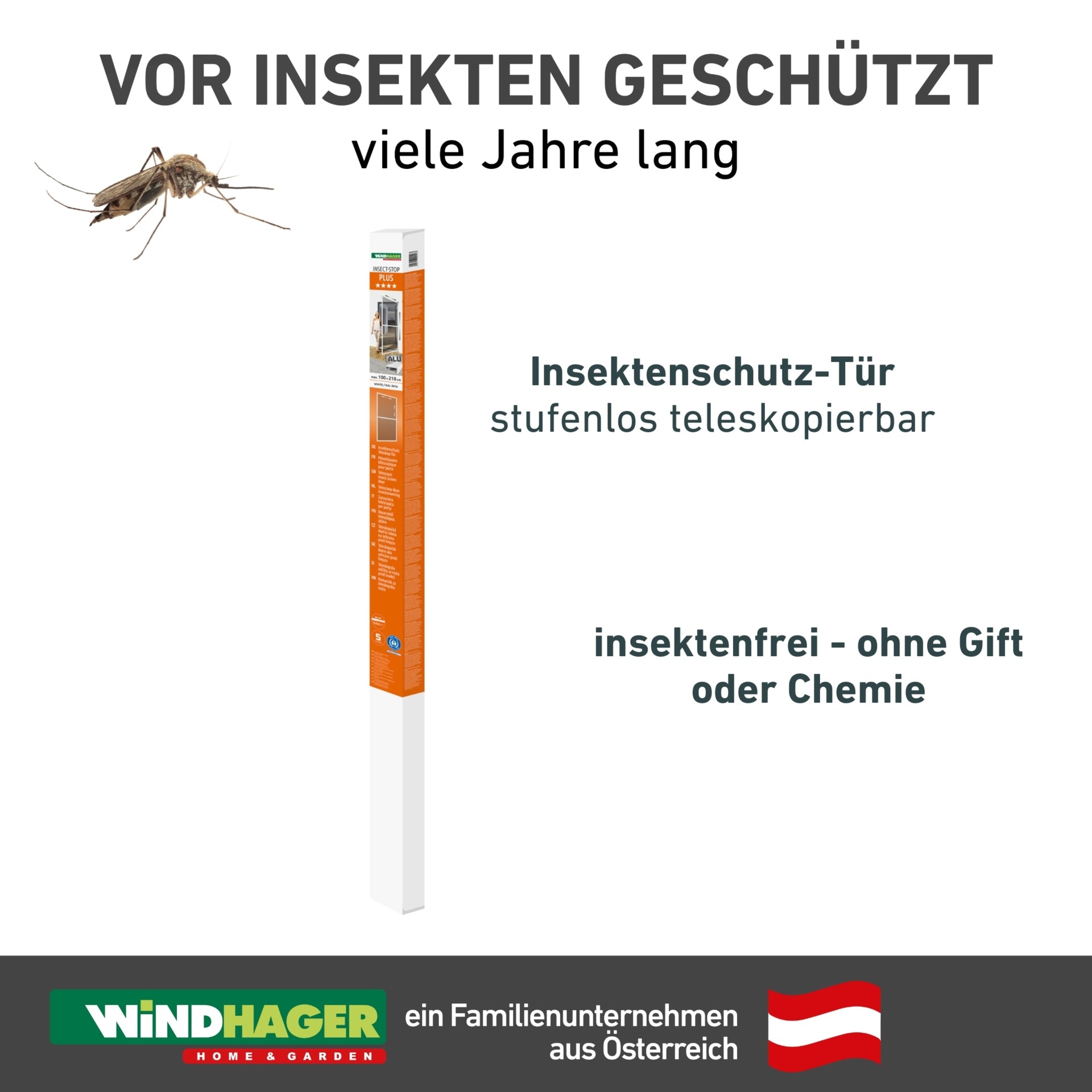 Windhager Insektenschutz-Tür »Teleskop, Fliegengitter für Balkontüren und Terrassentüren« Fliegengitter in weiß oder anthrazit erhältlich, 100 x 210 cm