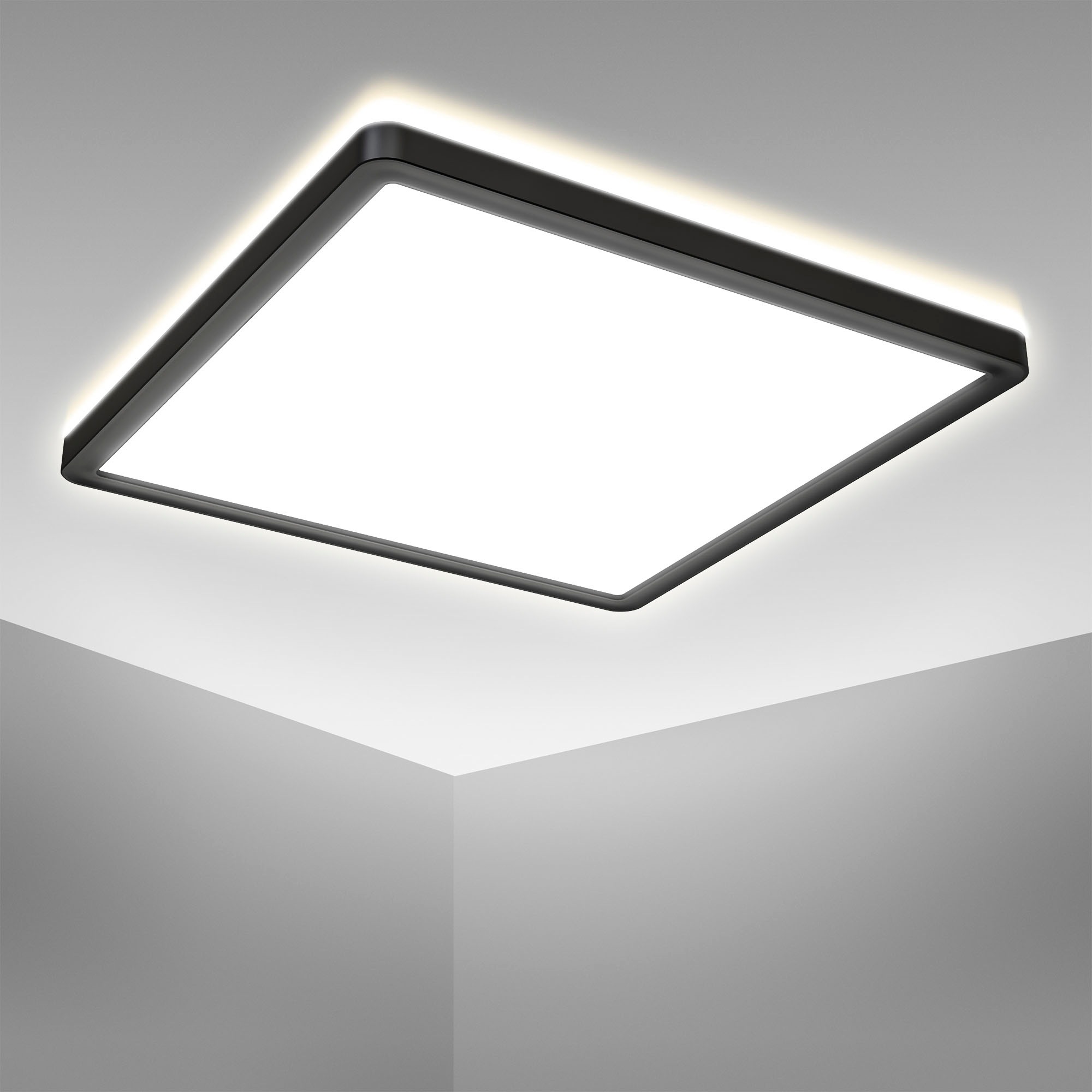 B.K.Licht Leuchten-Set, 2-teilig: LED Deckenleuchte + LED Stehlampe