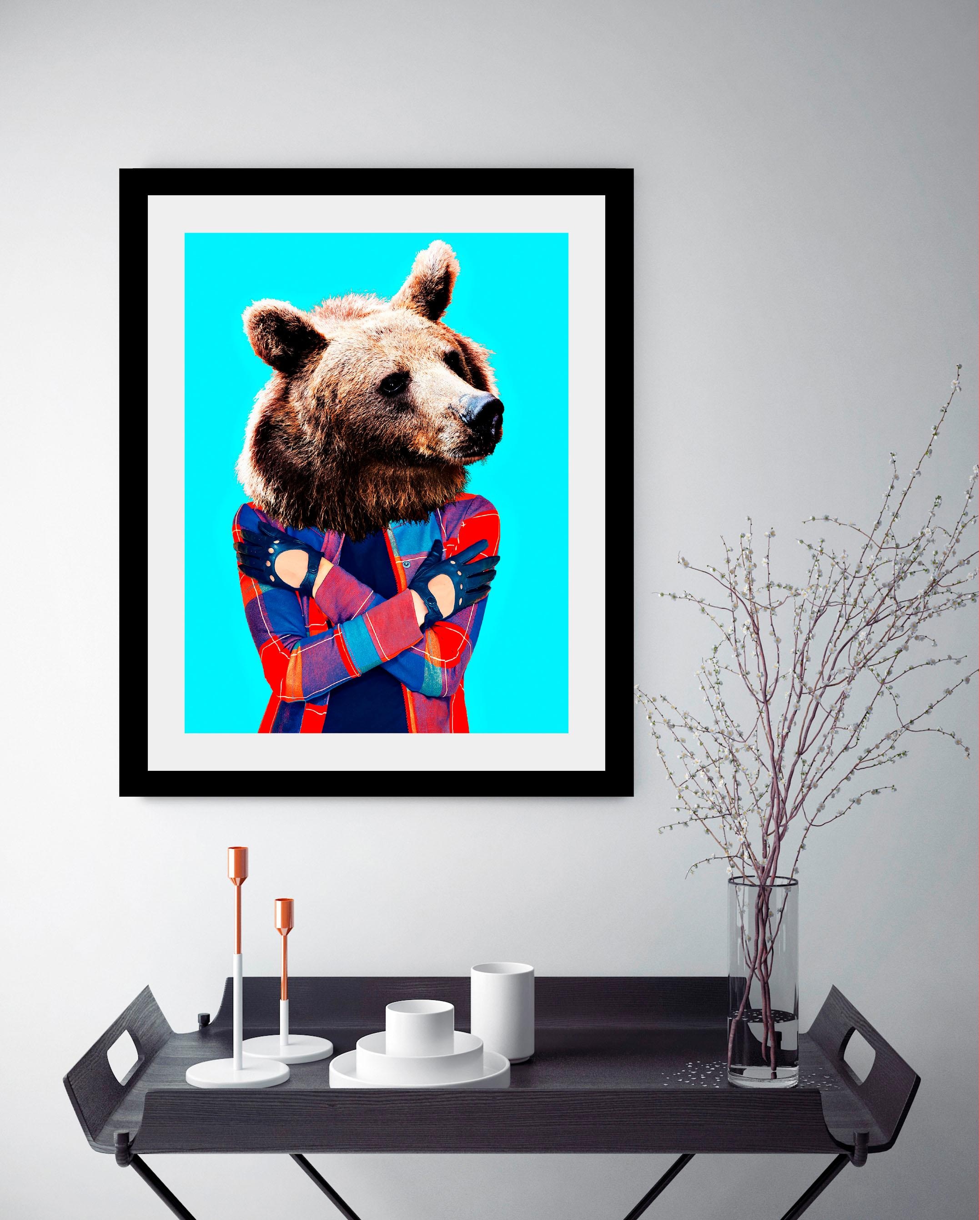 queence Bild "Bär", Tiere-Foto-Bär-Kunst-Art-Humor, HD Premium Poster-Druck günstig online kaufen