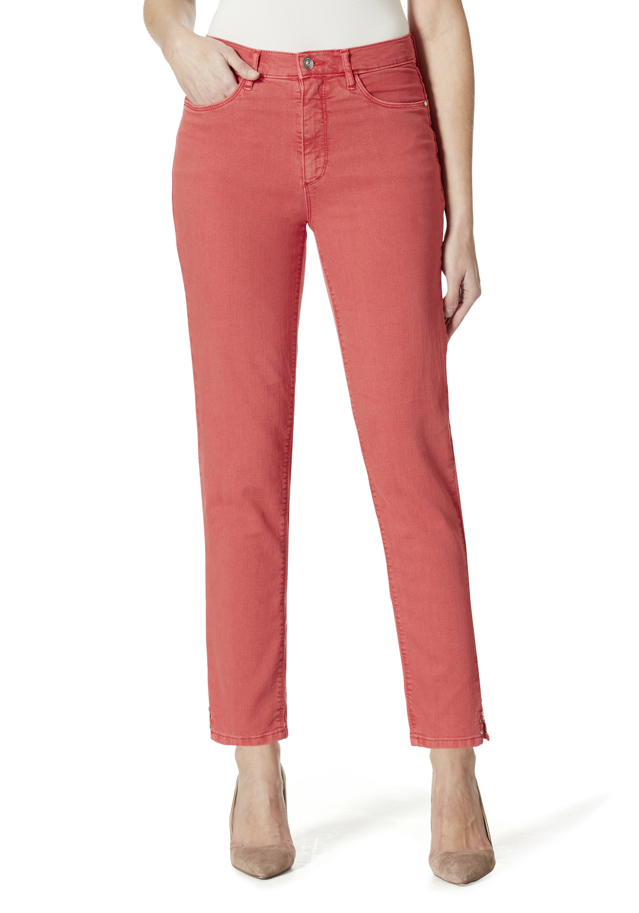 STOOKER WOMEN 5-Pocket-Jeans »Nizza Twill Tapered Fit«, Casual Clean Wash Twill Coloured Mit Seitlichem Gummibund. für Damen