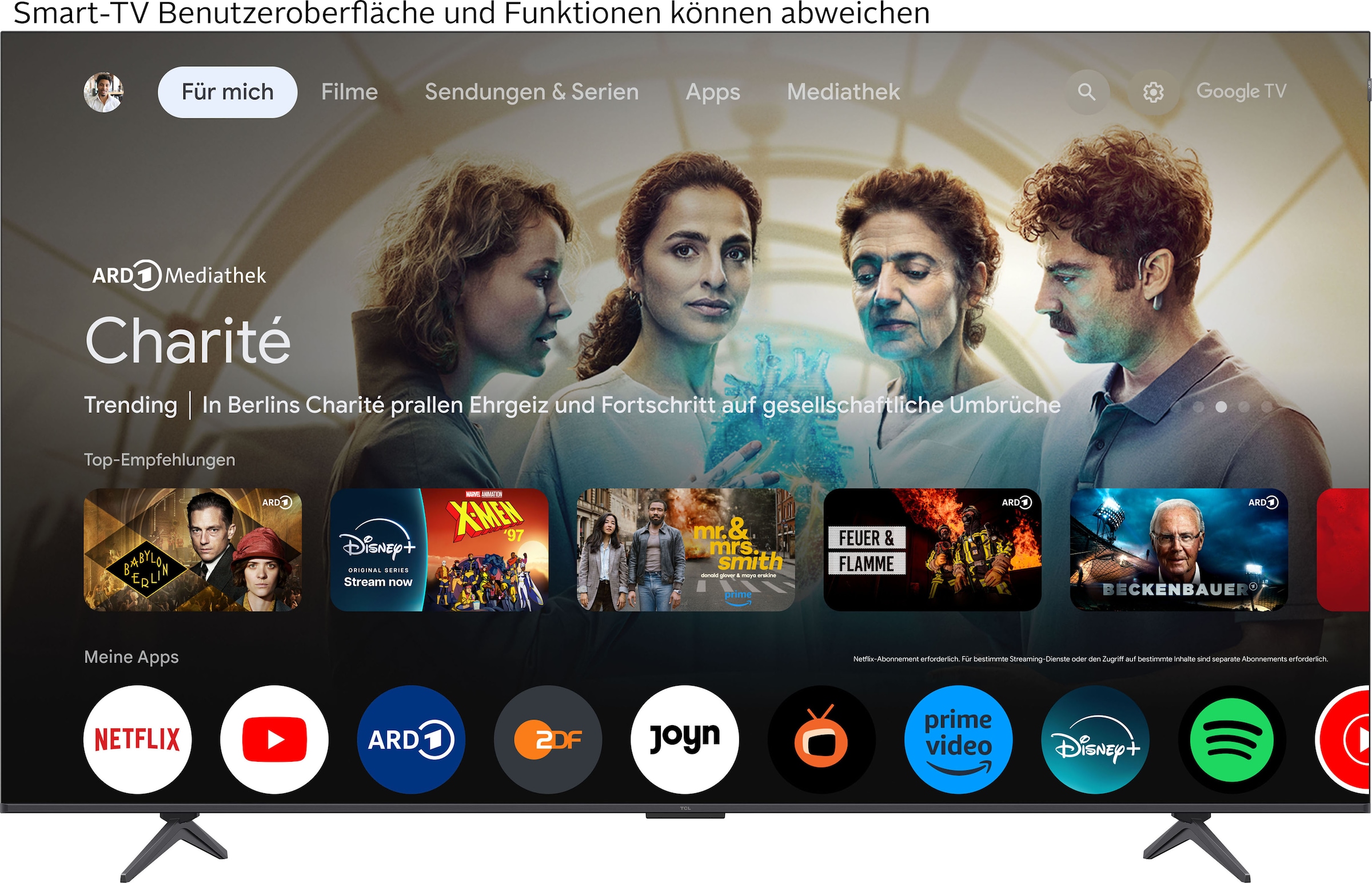 TCL QLED-Fernseher »85P81KX1«, 4K Ultra HD, Google TV-Smart-TV, 144Hz, Multi-HDR, Dolby Vision, Game Master, Smart TV, Apple TV, ONKYO