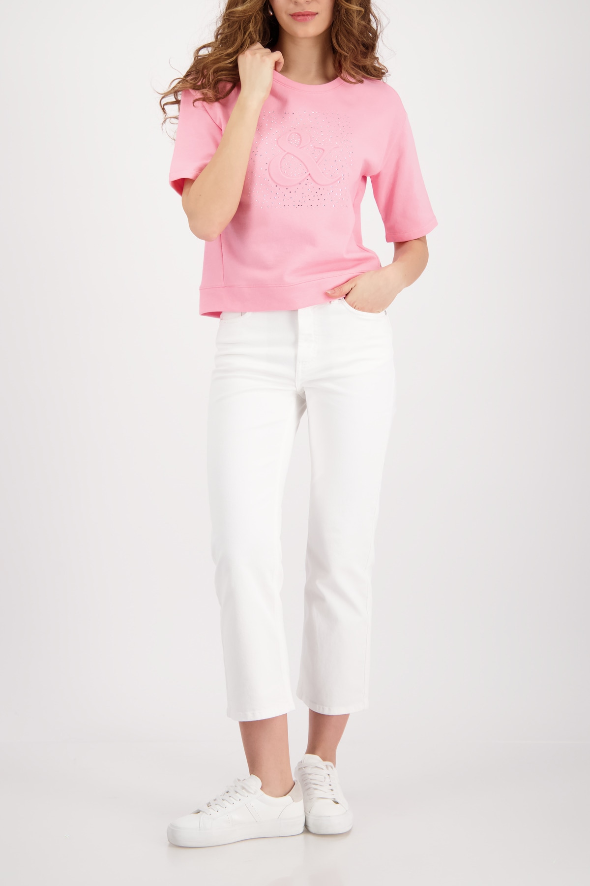 Monari Sweatshirt »Sweatshirt Basic Schmuck«, mit Glitzerrnieten
