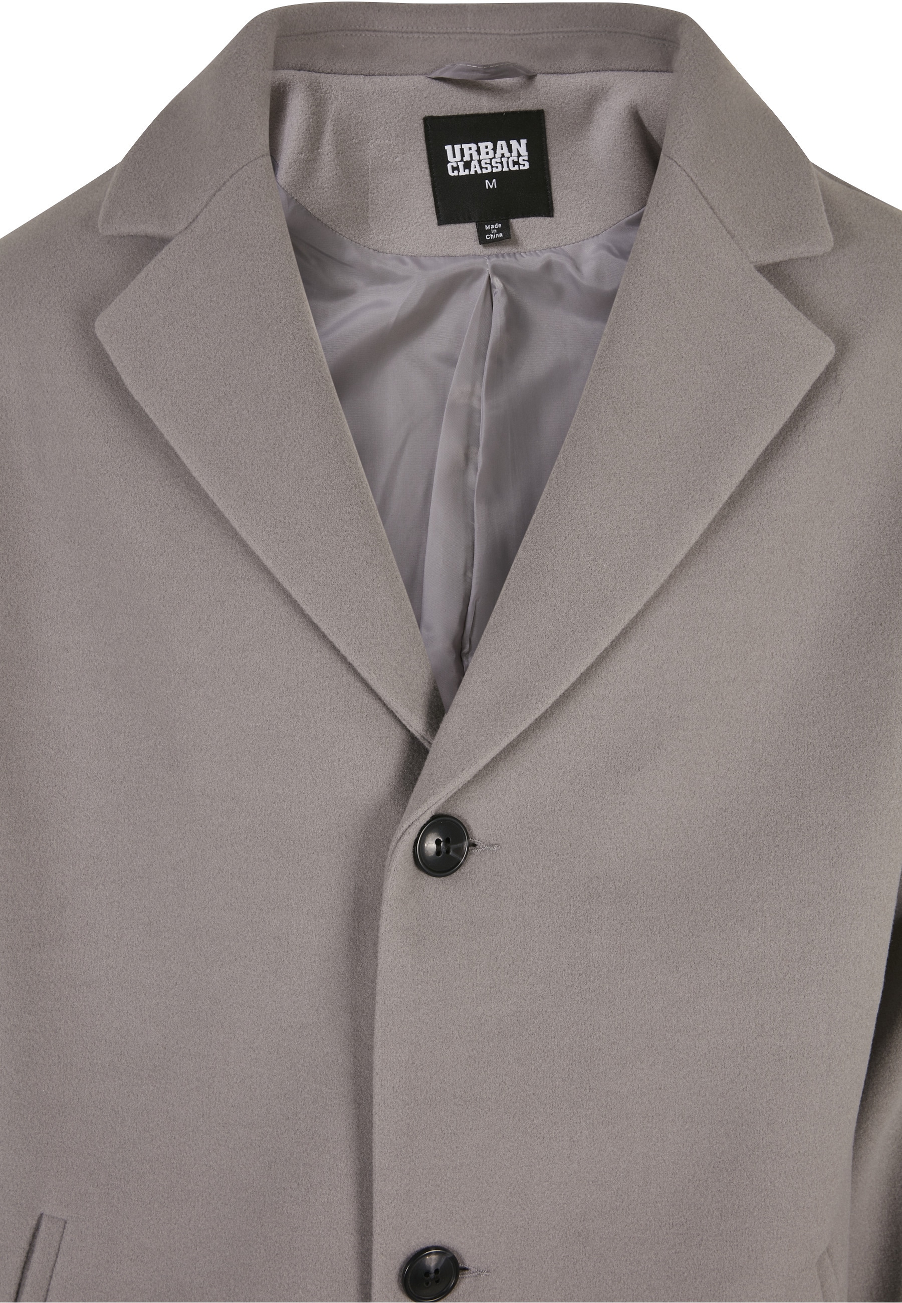 URBAN CLASSICS Winterjacke »Urban Classics Herren Long Coat« 1 Stk. tlg. ohne Kapuze