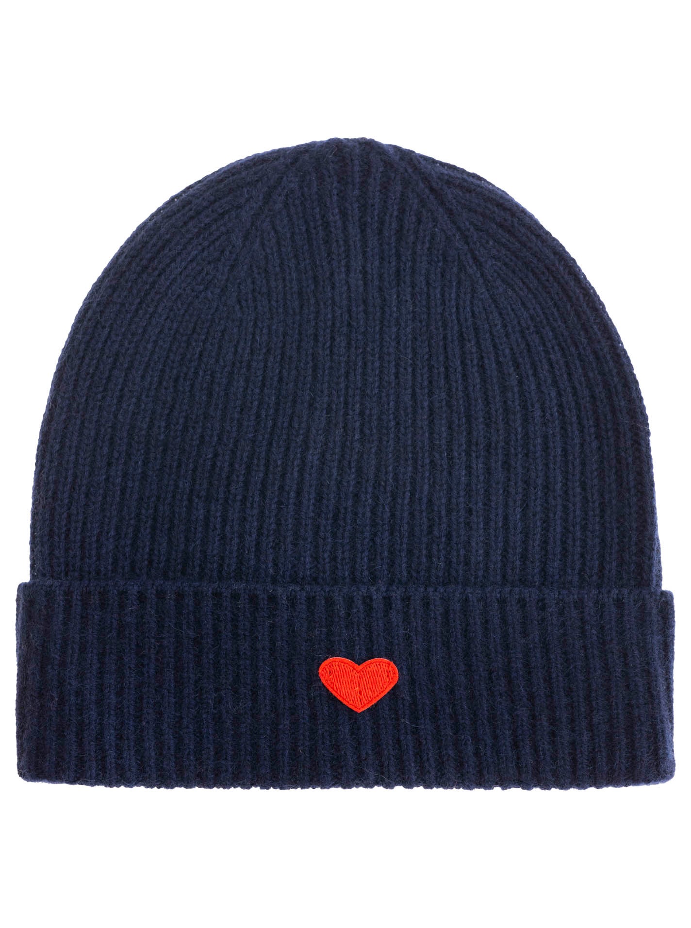 Zwillingsherz Beanie »Beanie with Heart-Patch«, Rippstrick, mit breitem Umschlag, wärmend