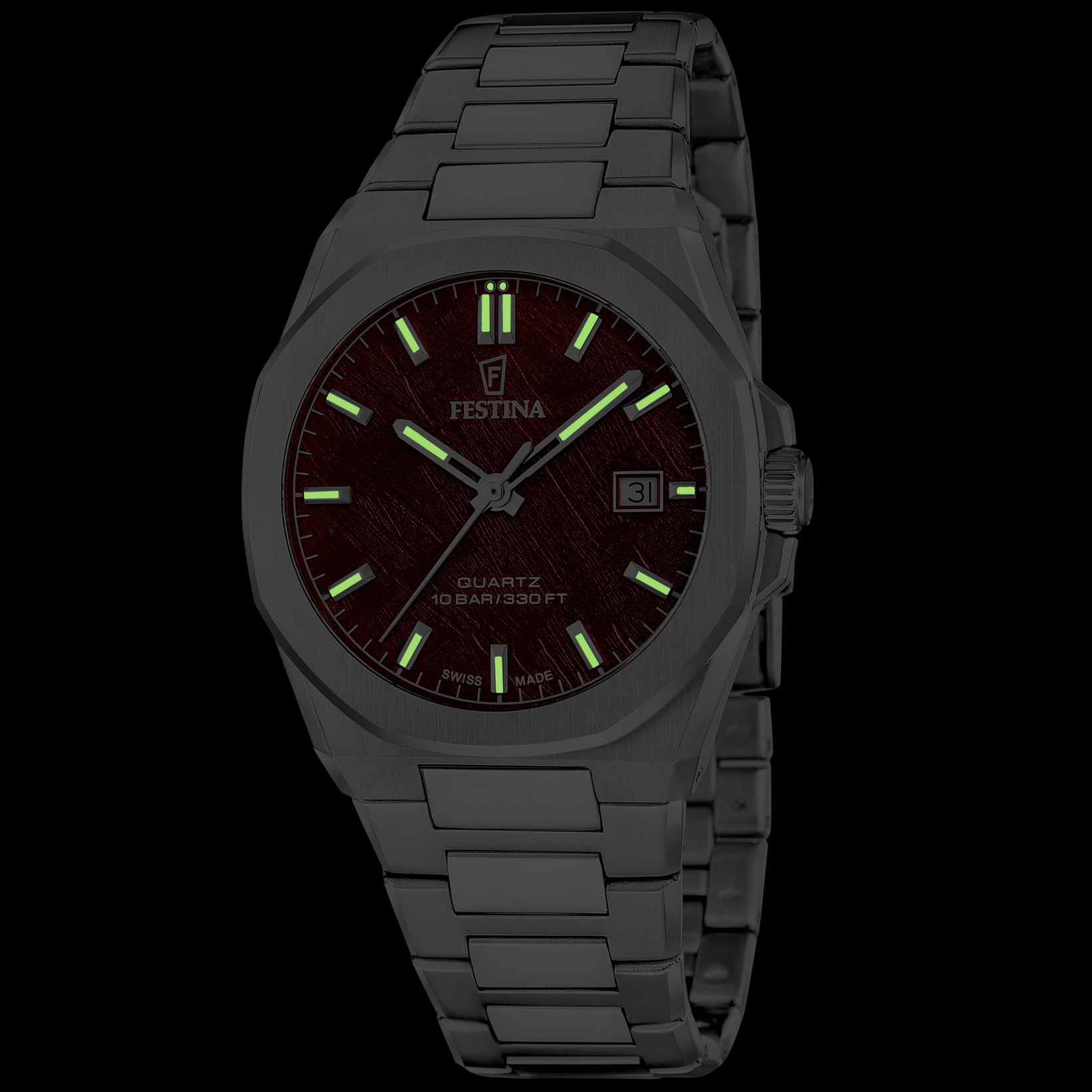 Festina Quarzuhr »Classic Steel« Armbanduhr, Herrenuhr, Swiss Made, Edelstahlarmband, analog, Tag