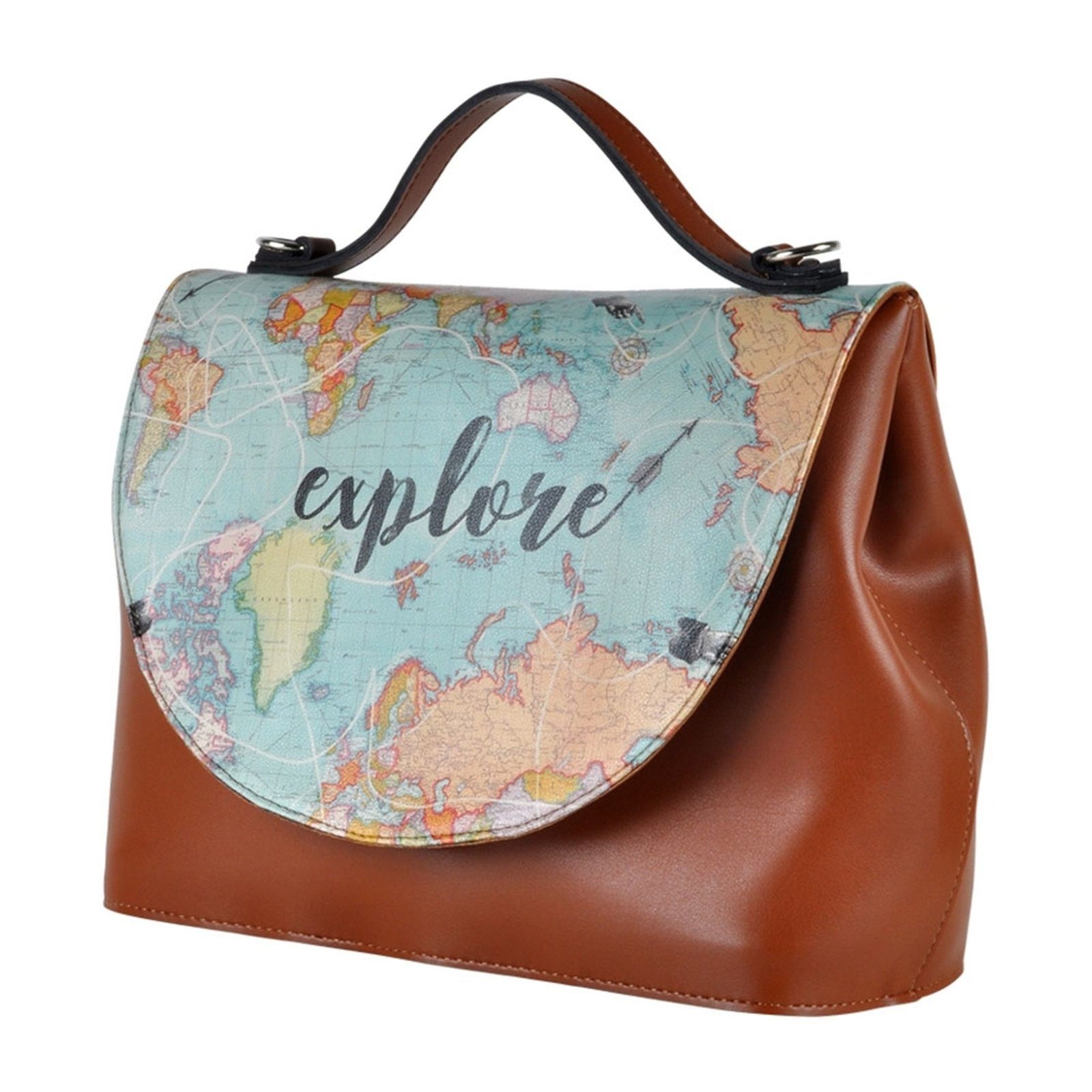 Thumbnail - DOGO Henkeltasche "Handy Umhängetasche Explore Schultertasche" Handgefertigt