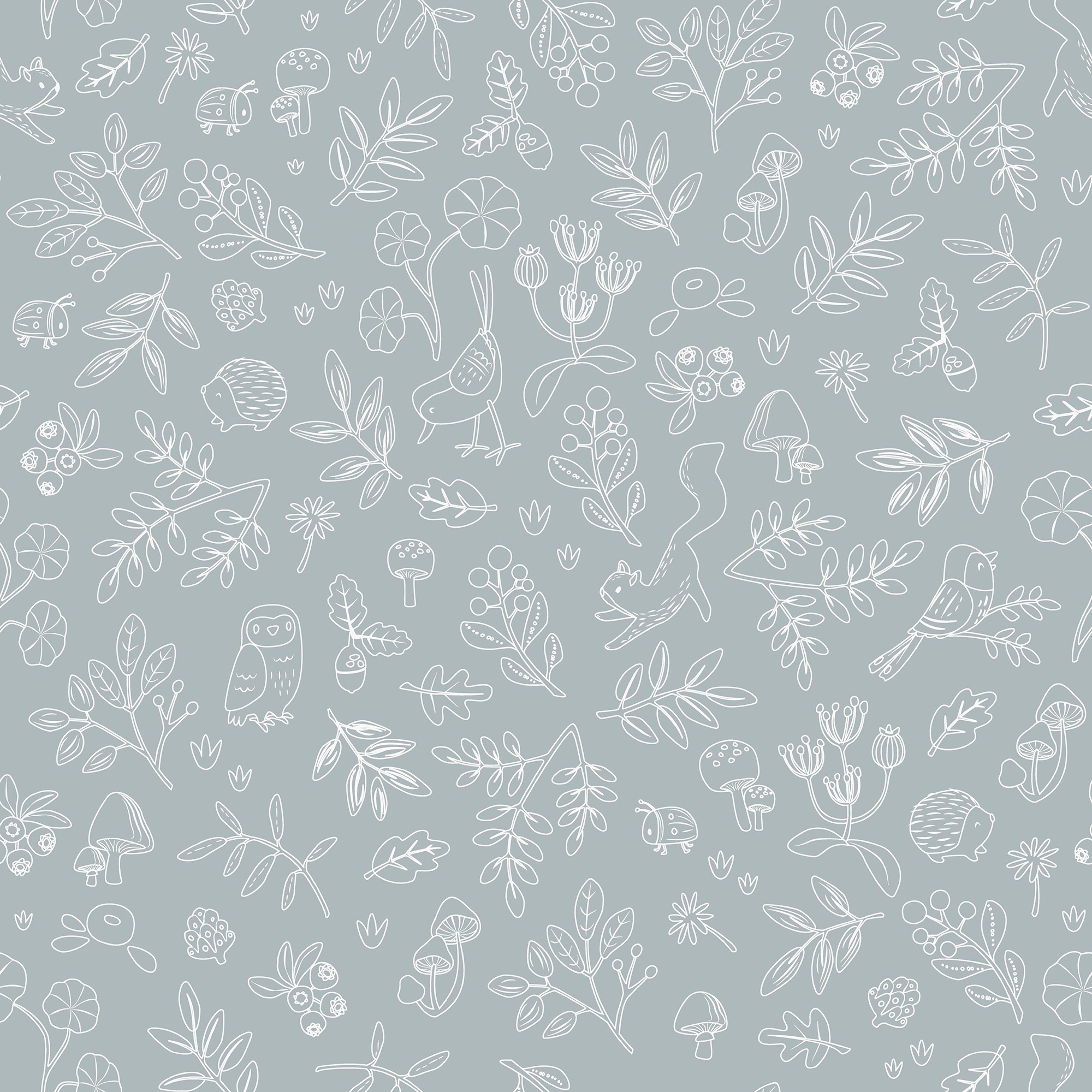 LITTLE DUTCH Vliestapete »Forest Wonders Denim« grafisch glatt Design Tapeten