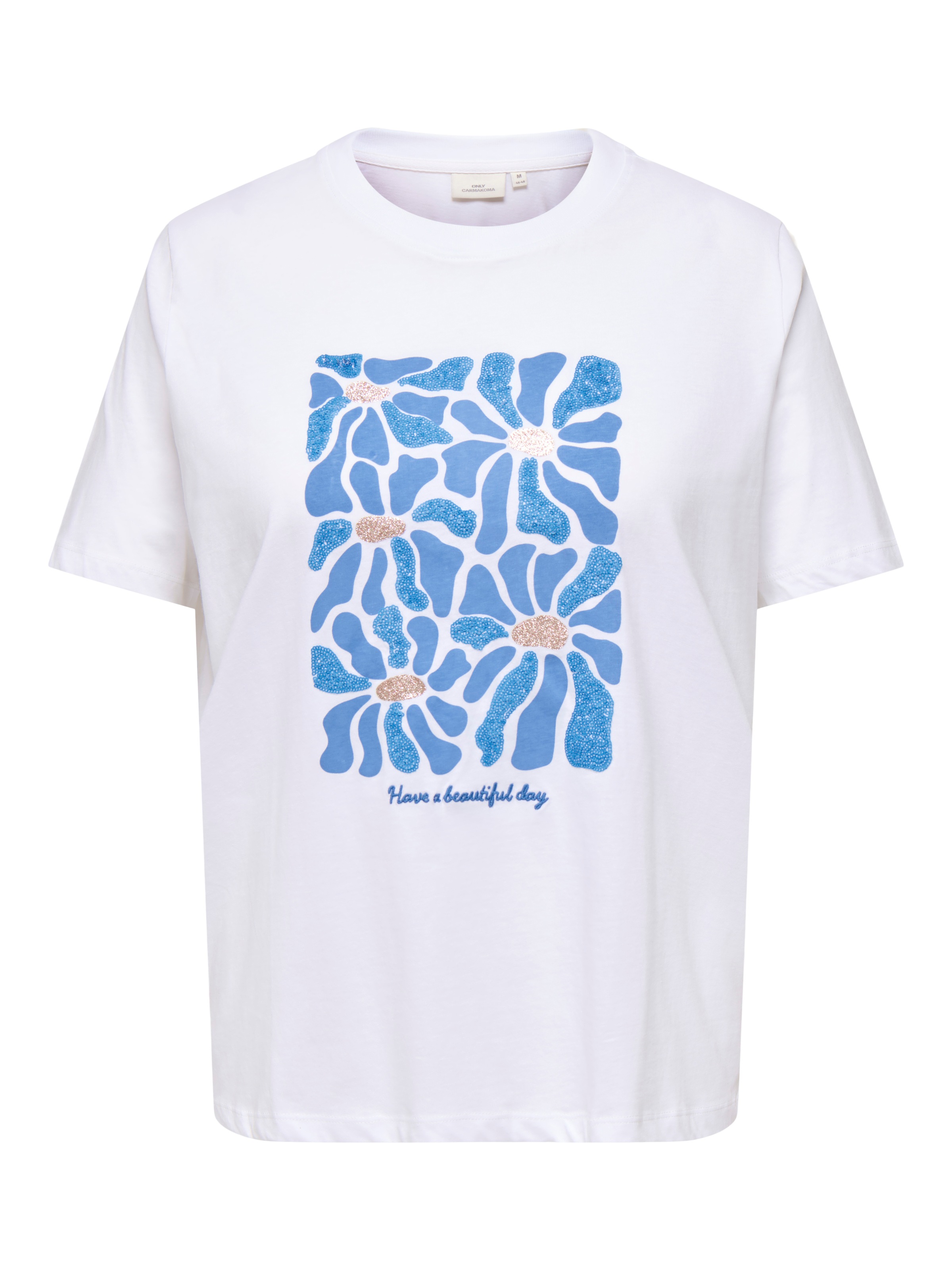 Only Carmakoma Rundhalsshirt "Caralberte Life S/S Boxy Tee Jrs"