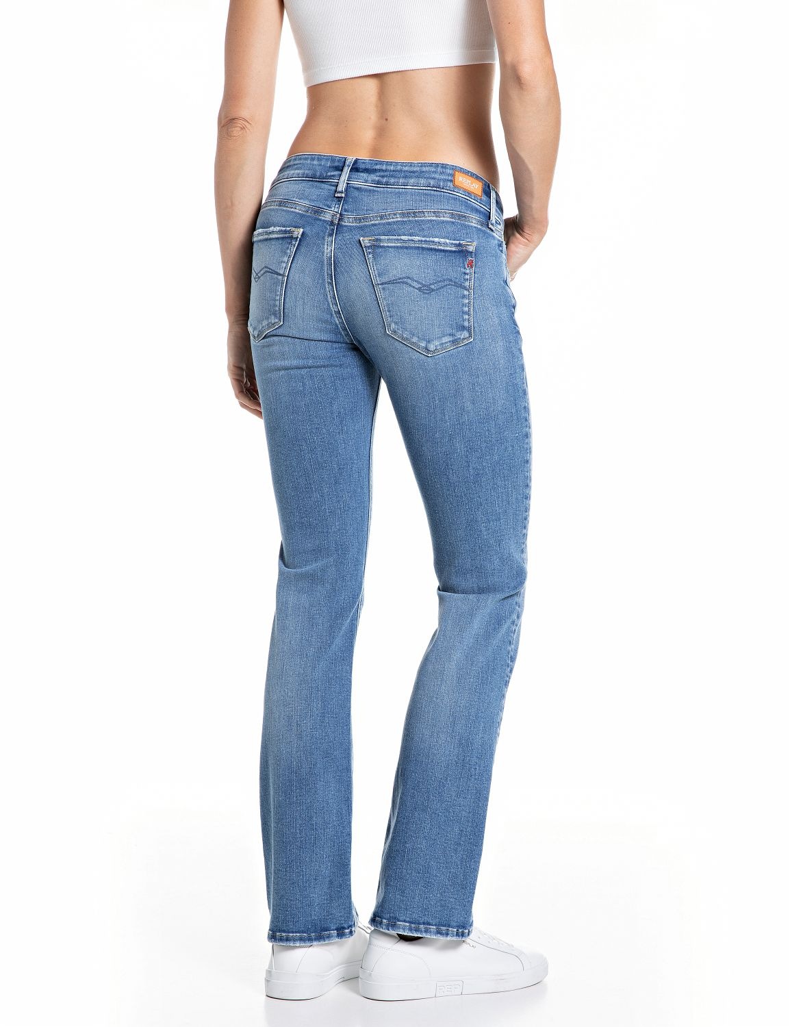 Replay Bootcut-Jeans "NEW LUZ" mit gesticktem R an der Gesäßtasche günstig online kaufen