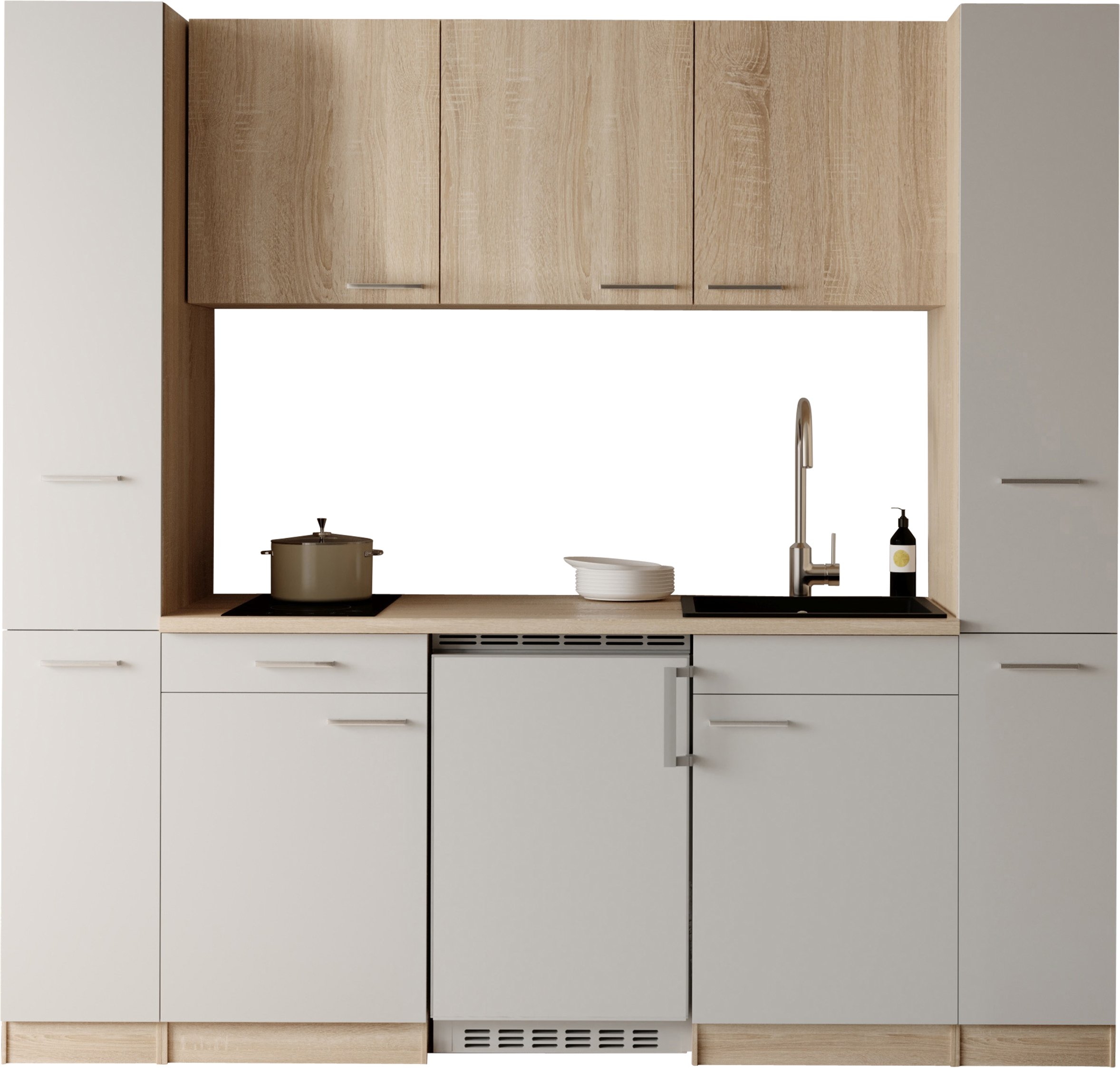 RESPEKTA "Ingrid" zerlegt, wahlweise mit Kühlschrank, Soft-Close-Funktion, Breite 210 cm