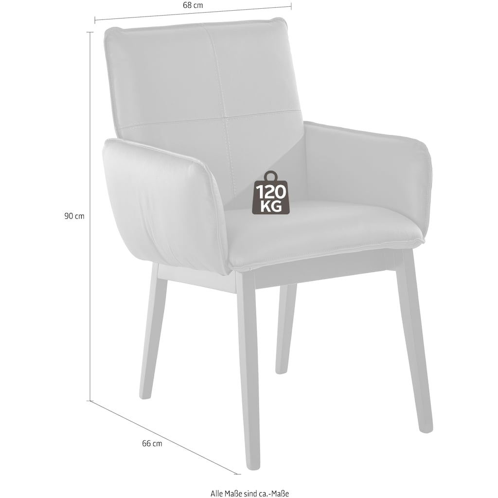Home affaire Armlehnstuhl »Model 6«, (Set), 2 St., Leder, Bezug in Microfaser oder Leder, Gestell ist Buche in schwarz lackiert
