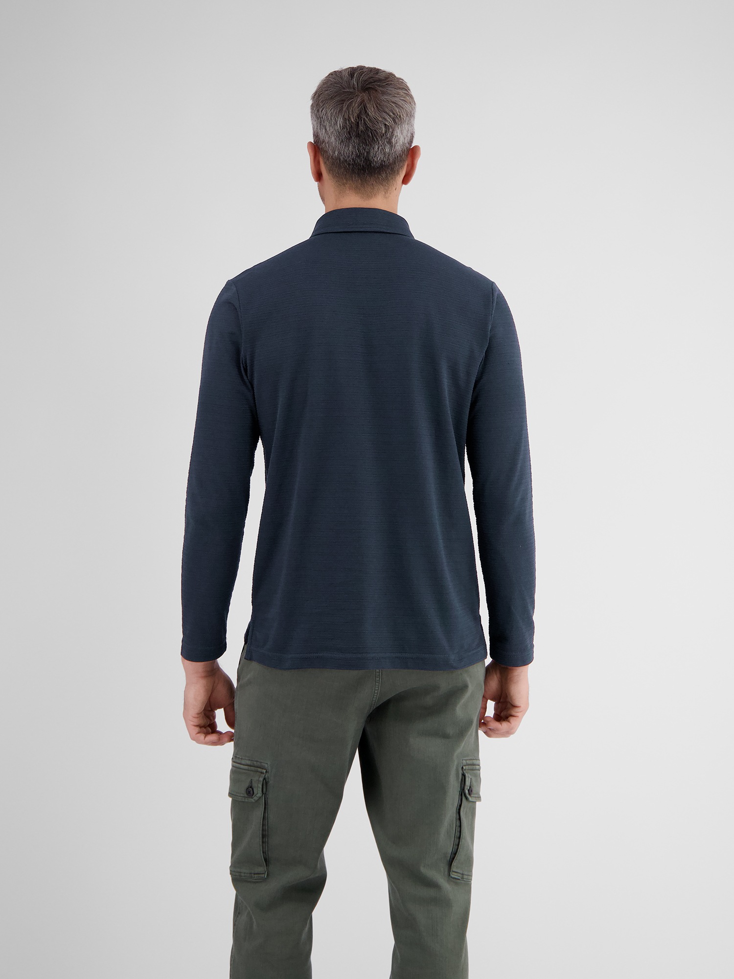 LERROS Poloshirt »LERROS Langarmpolo in Struktur-Baumwollqualität«