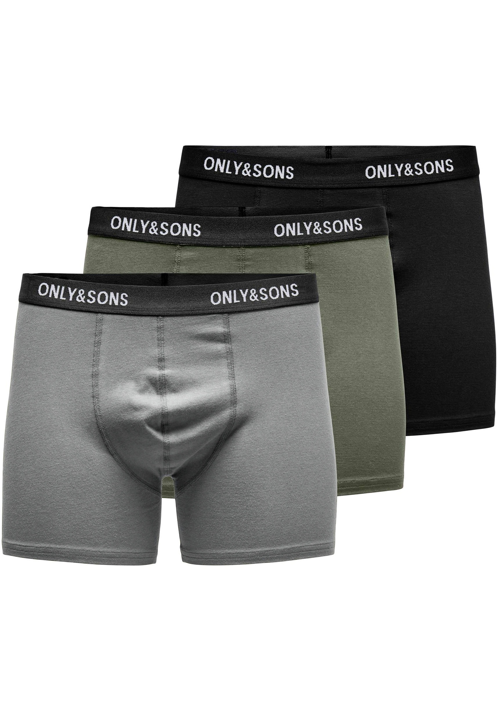 ONLY & SONS Trunk "ONSFITZ SOLID BLACK TRUNK 3PACK3854 NOOS", (Packung, 3 St.)