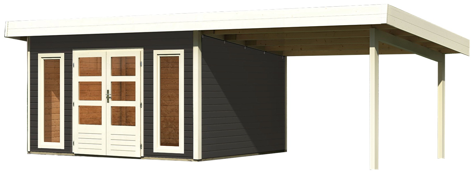 Karibu Gartenhaus "Perlsee 4" mit Anbaudach günstig online kaufen