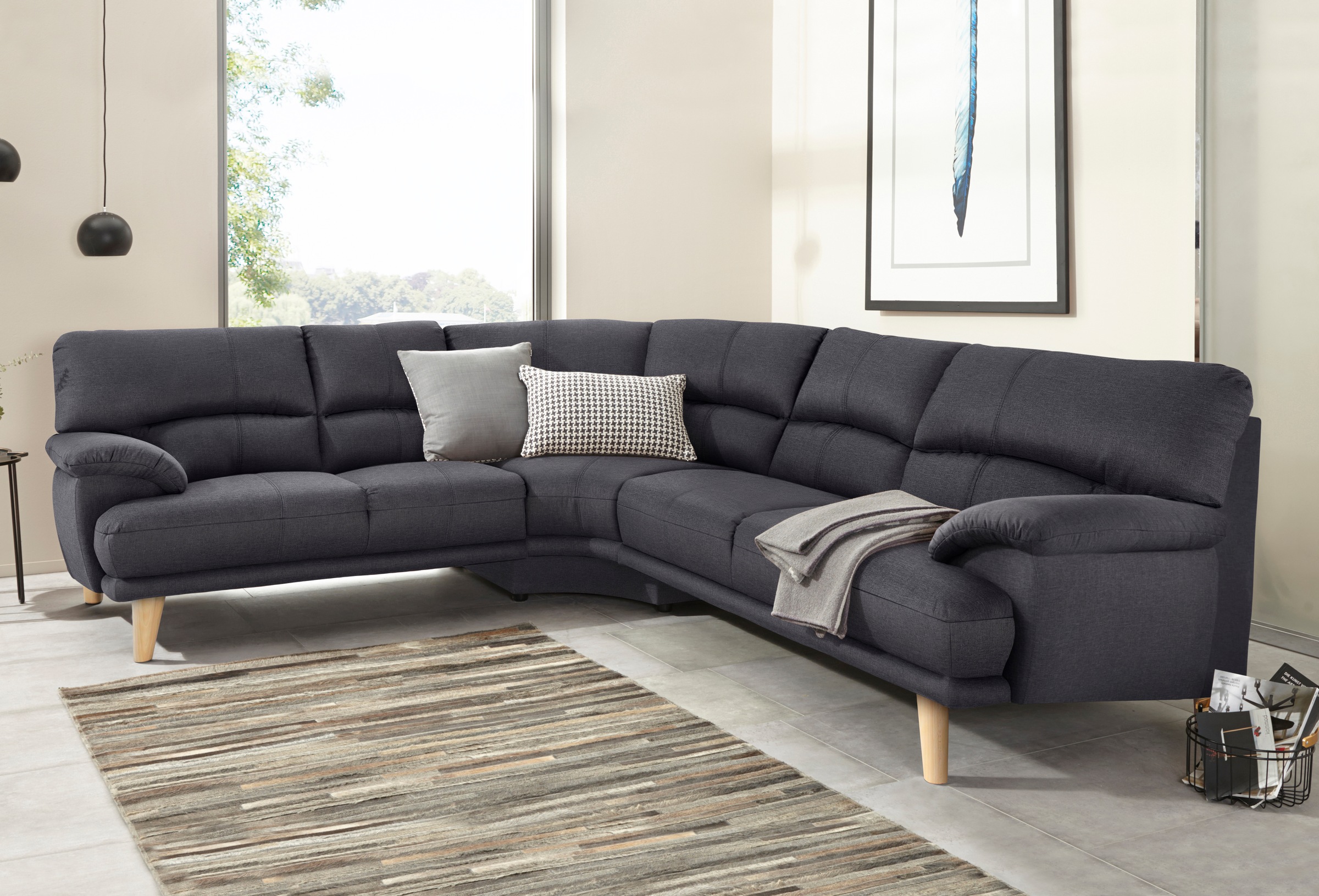 TRENDMANUFAKTUR Polsterecke »Cecilia, italienisches Designsprache, modern und komfortabel, L-Form,«, toller Sitzkomfort und bequeme Armlehnen