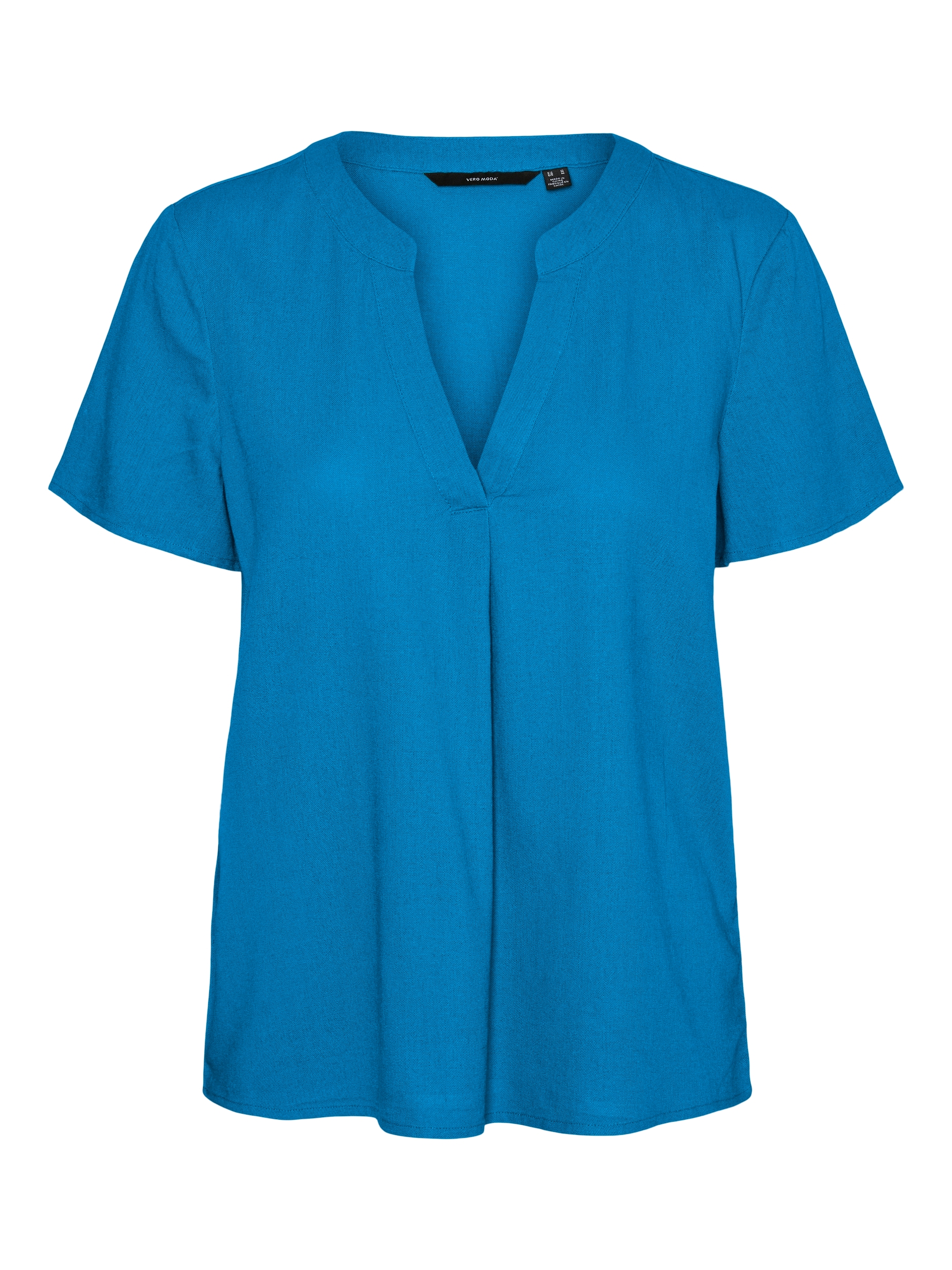 Vero Moda Blusenshirt "VMMYMILO SS V-NECK TOP WVN GA", mit Leinen günstig online kaufen