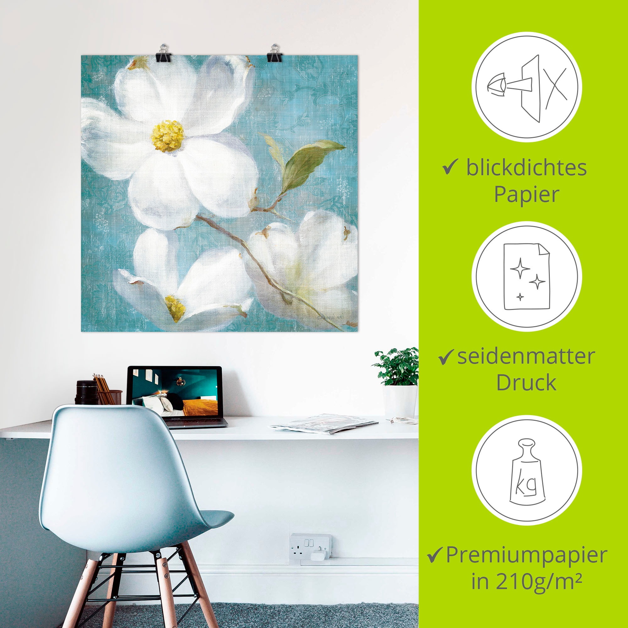 Artland Wandbild »Vintage Blüte IV«, Blumen, (1 St.), als Leinwandbild, Poster in verschied. Größen