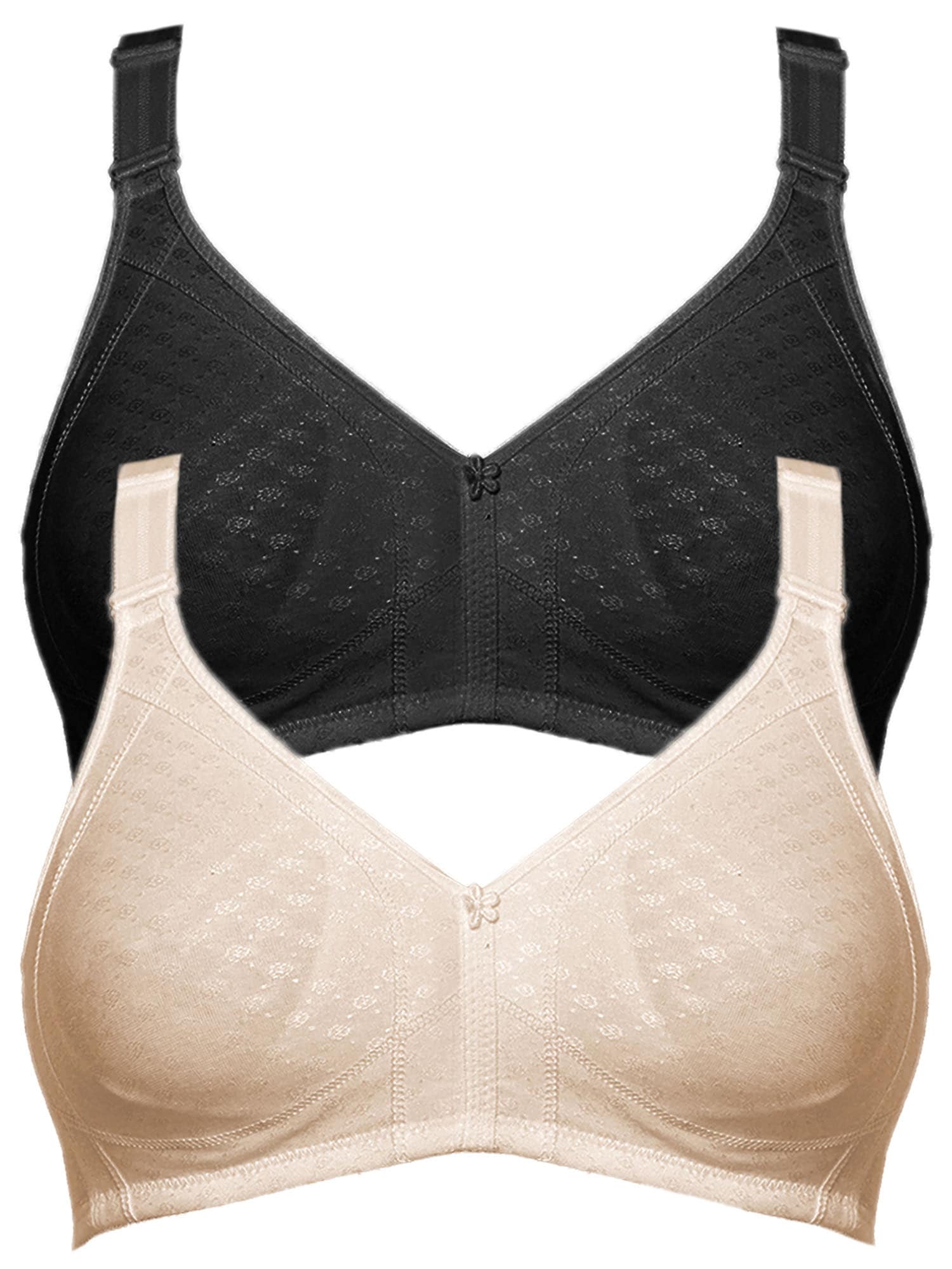 SUSA Damen Bügelloser BH "2er Pack BH ohne Bügel Topsy Plus", Gr. 85, beige, Obermaterial: 40% Baumwolle CO. 30% Polyamid PA. 30% Elasthan EL., BHs