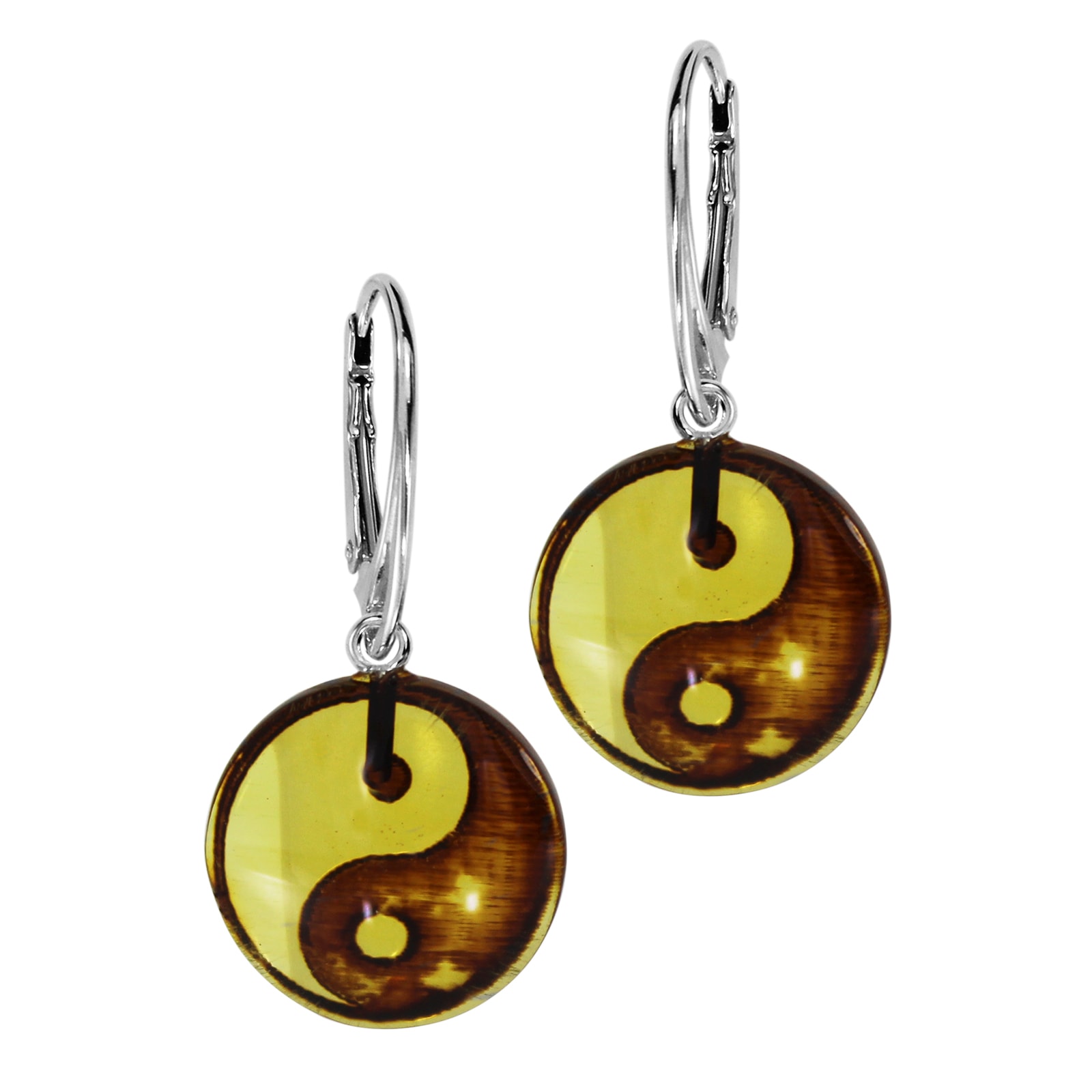 Paar Ohrhänger OSTSEE-SCHMUCK "Ostsee-Schmuck Ohrhänger Yin-Yang Ohrhänger Yin-Yang", weiß, Ohrringe, Damen, 35 x 15mm, Silber 925 (Sterlingsilber) 4