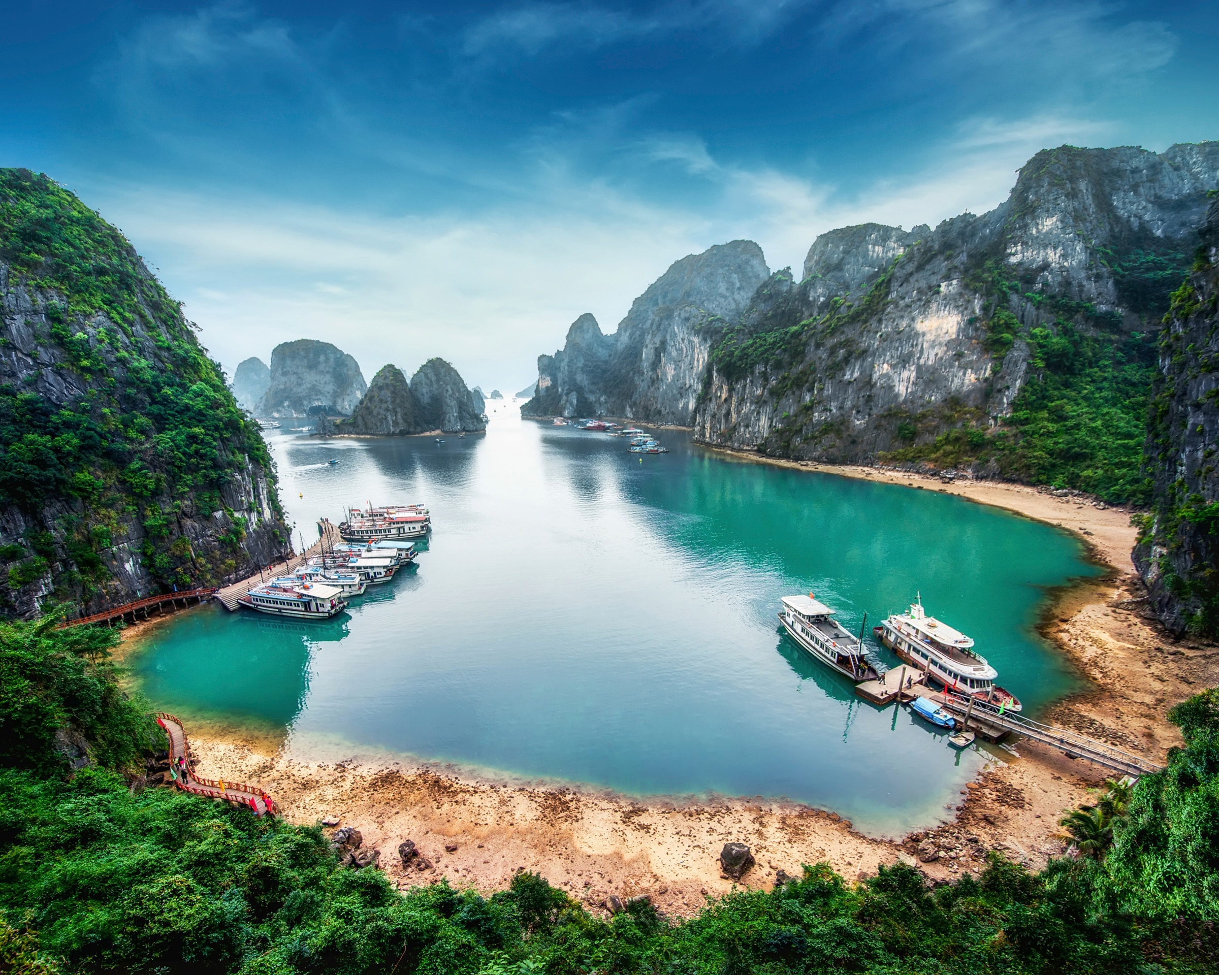 Papermoon "BUCHT-VIETNAM MEER SEE FLUSS GEBIRGE WALD HIMMEL SONNE"