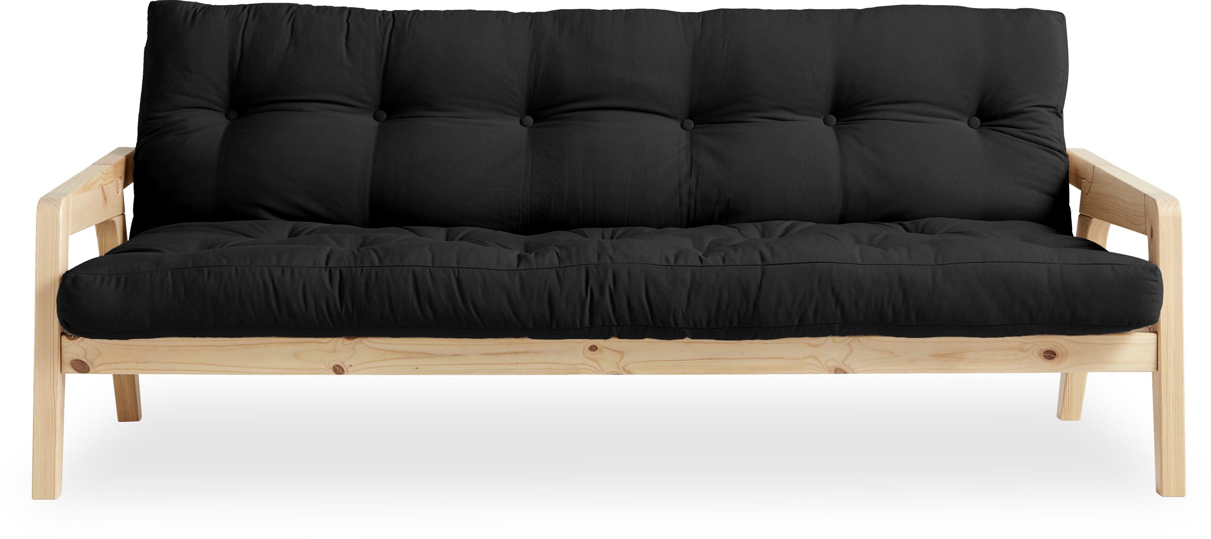 Karup Design Schlafsofa "Grab, inkl. Futonmatratze - aus massivem Kieferholz, 130x190 cm" Modern, platzsparend & ideal als Sofa oder Gästebett. Mehrere Farben