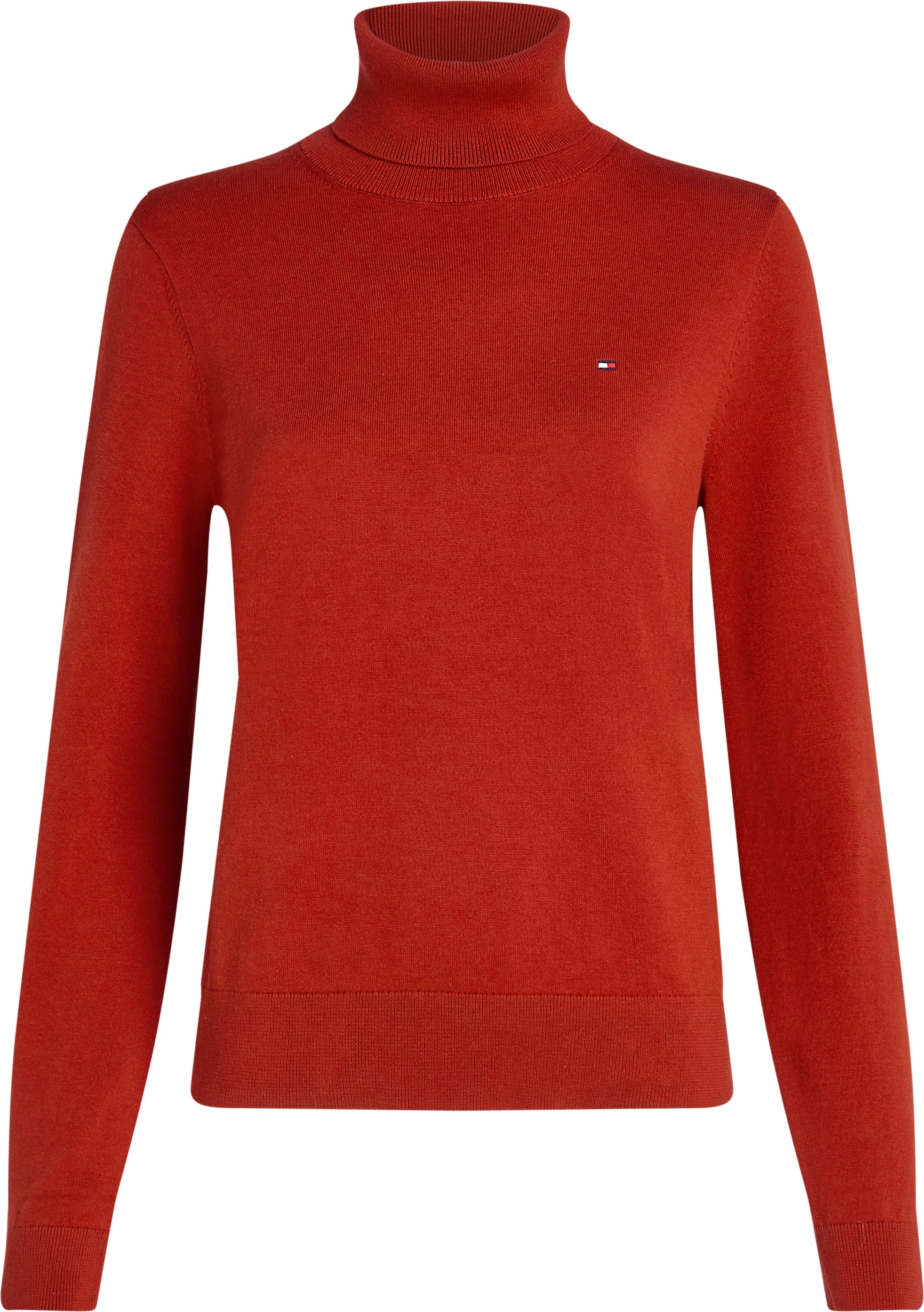 Tommy Hilfiger Strickpullover CO JERSEY STITCH ROLL-NK SWT mit Rollkragen günstig online kaufen