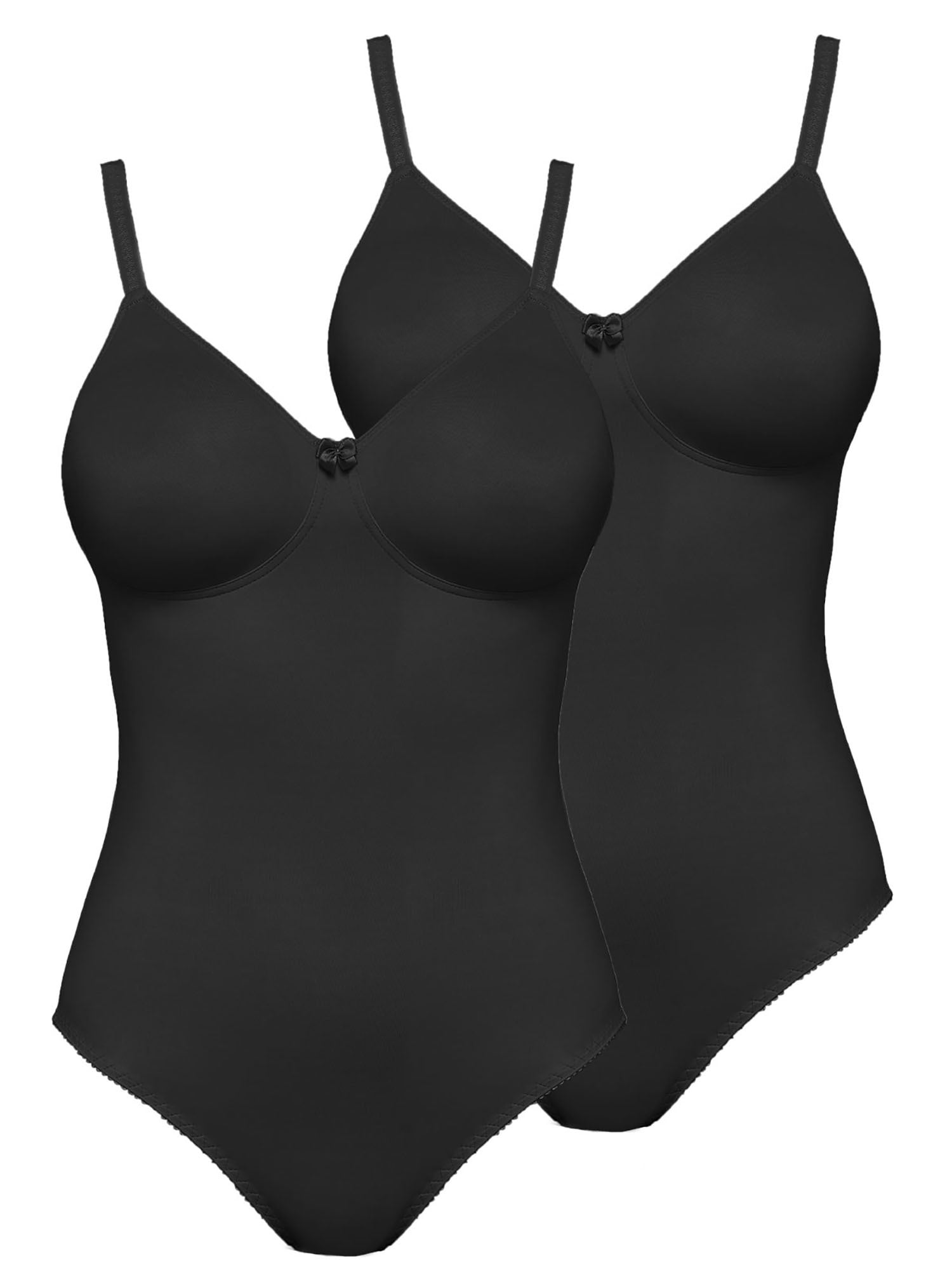 SUSA Damen Body "2er Pack Body ohne Bügel Basic", Gr. 90, schwarz, Stoff, Obermaterial: 82% Polyamid PA. 18% Elasthan EL., Bodys