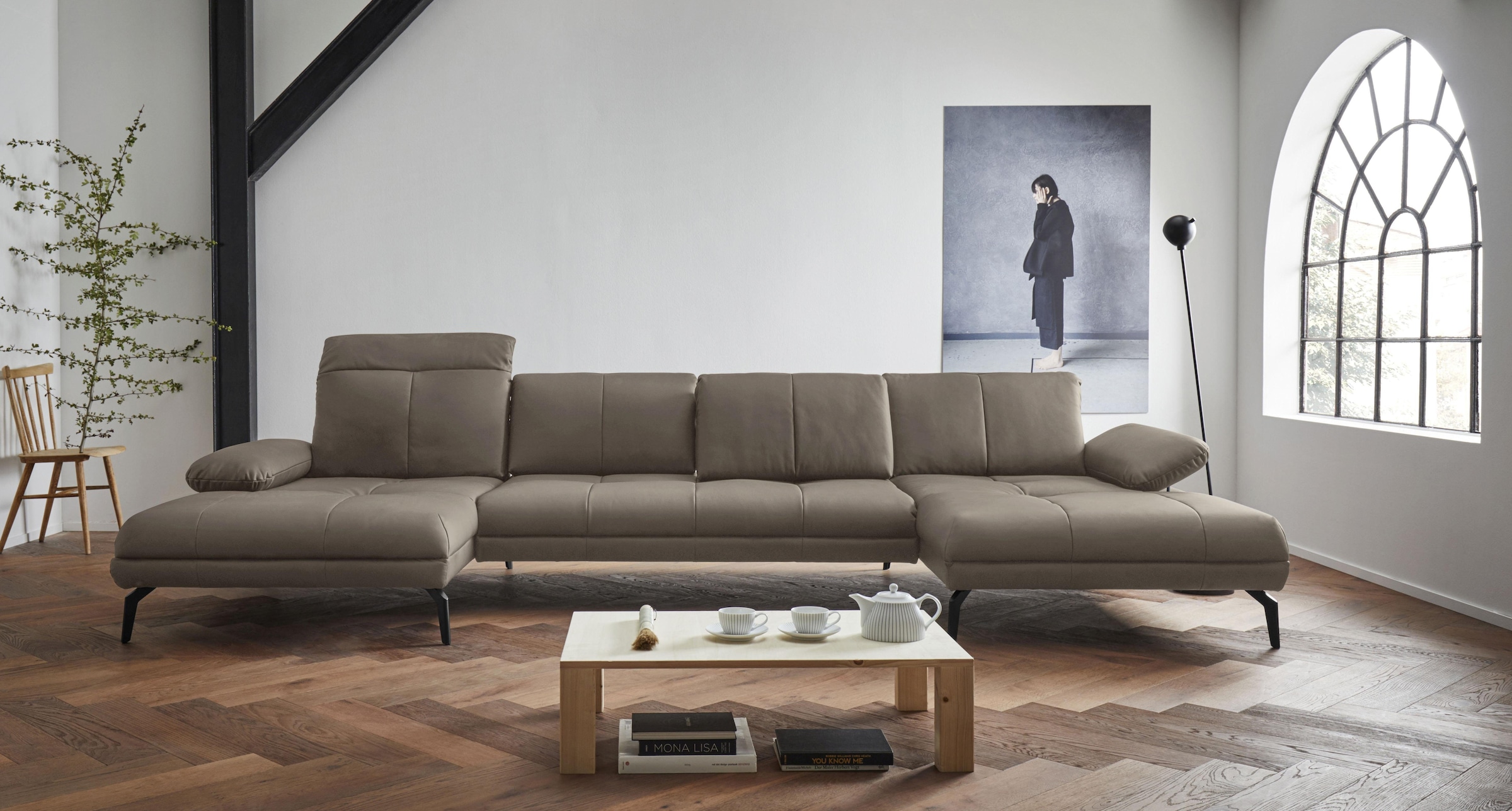 andas Wohnlandschaft "Stenlille Multifunktions-Sofa, U-Form", incl. Sitztie günstig online kaufen