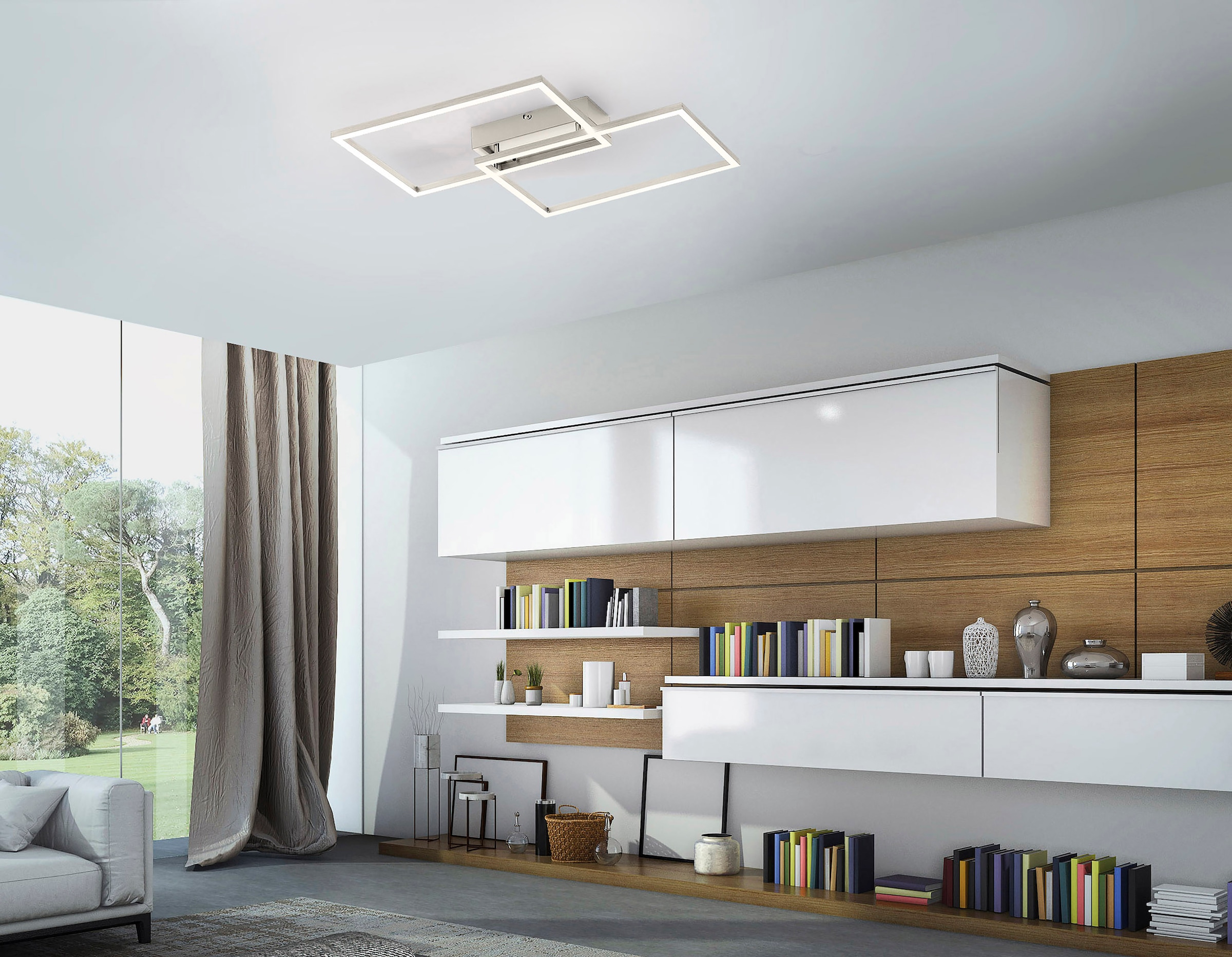 JUST LIGHT Deckenleuchte »IVEN«, 2 flammig, Leuchtmittel LED-Board | LED fest integriert, CCT-Farbtemperaturregelung, Dimmbar über Funkfernbed., Memoryfunktion