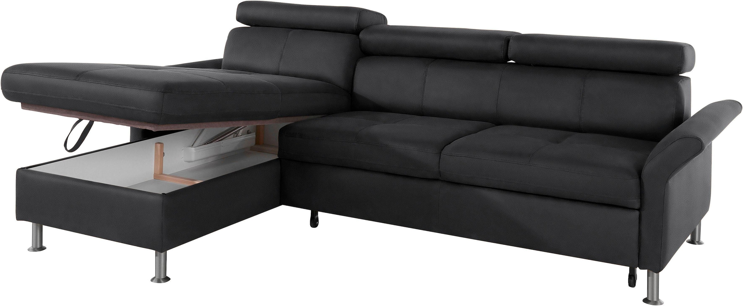 exxpo - sofa fashion Ecksofa »Maretto, bequem und komfortabel, L-Form«, inkl. Kopf- bzw. Rückenverstellung, wahlweise mit Bettfunktion